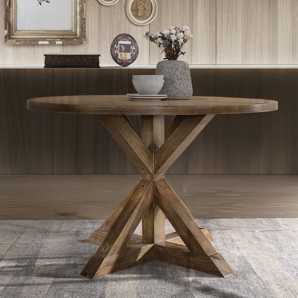 Wallace II - Dining Table - Weathered Oak, light brown