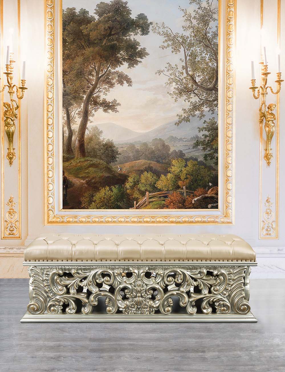 Sorina - Bench - Antique Gold, beige