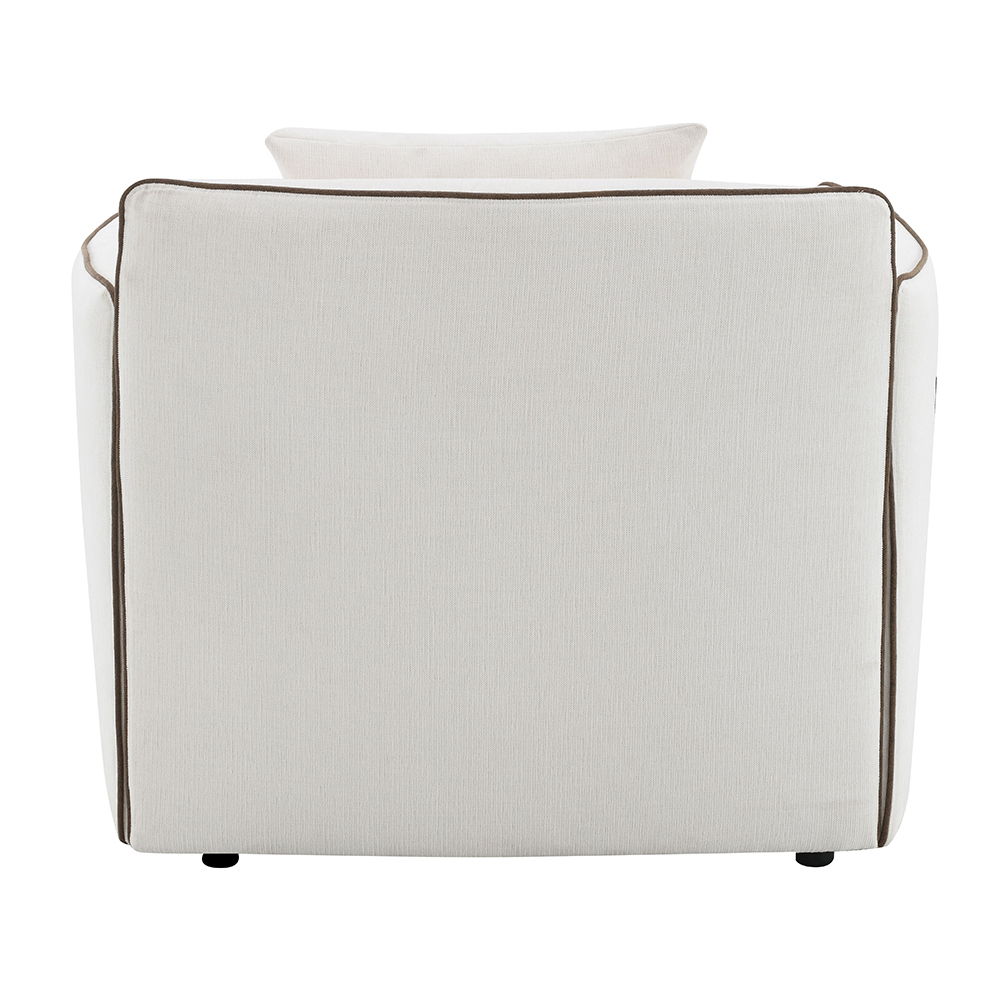 Yolanda - Chair With Pillow - Beige Chenille, beige, view 4