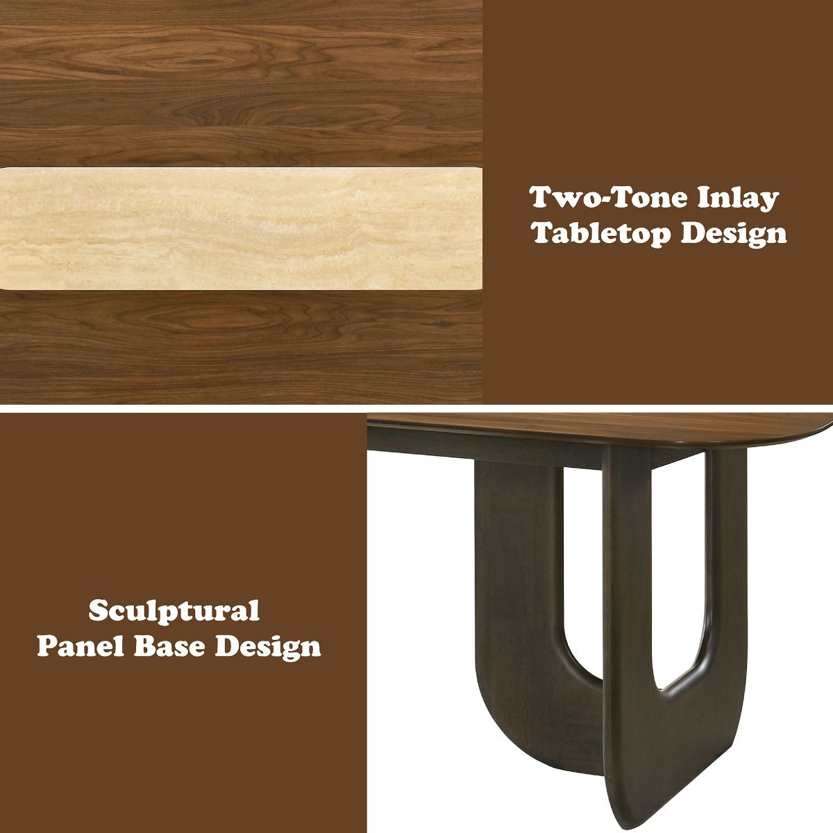 Kyree - Dining Table - Walnut, dark brown, view 6
