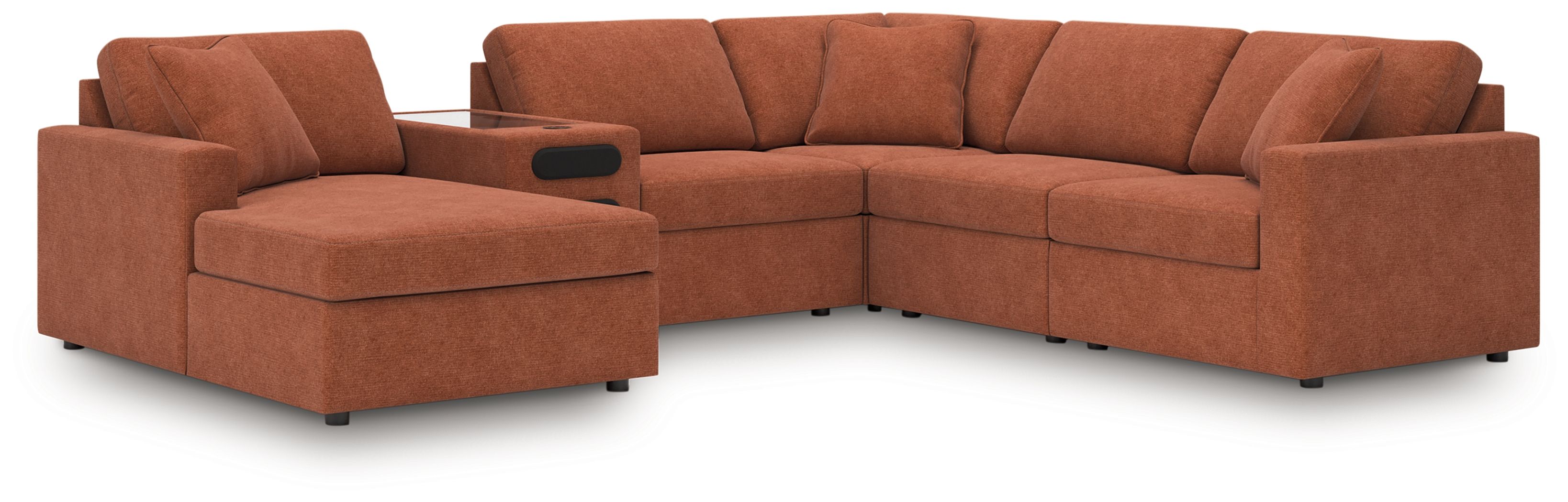 6 Pc · Sectional With Audio System And Laf Corner Chaise