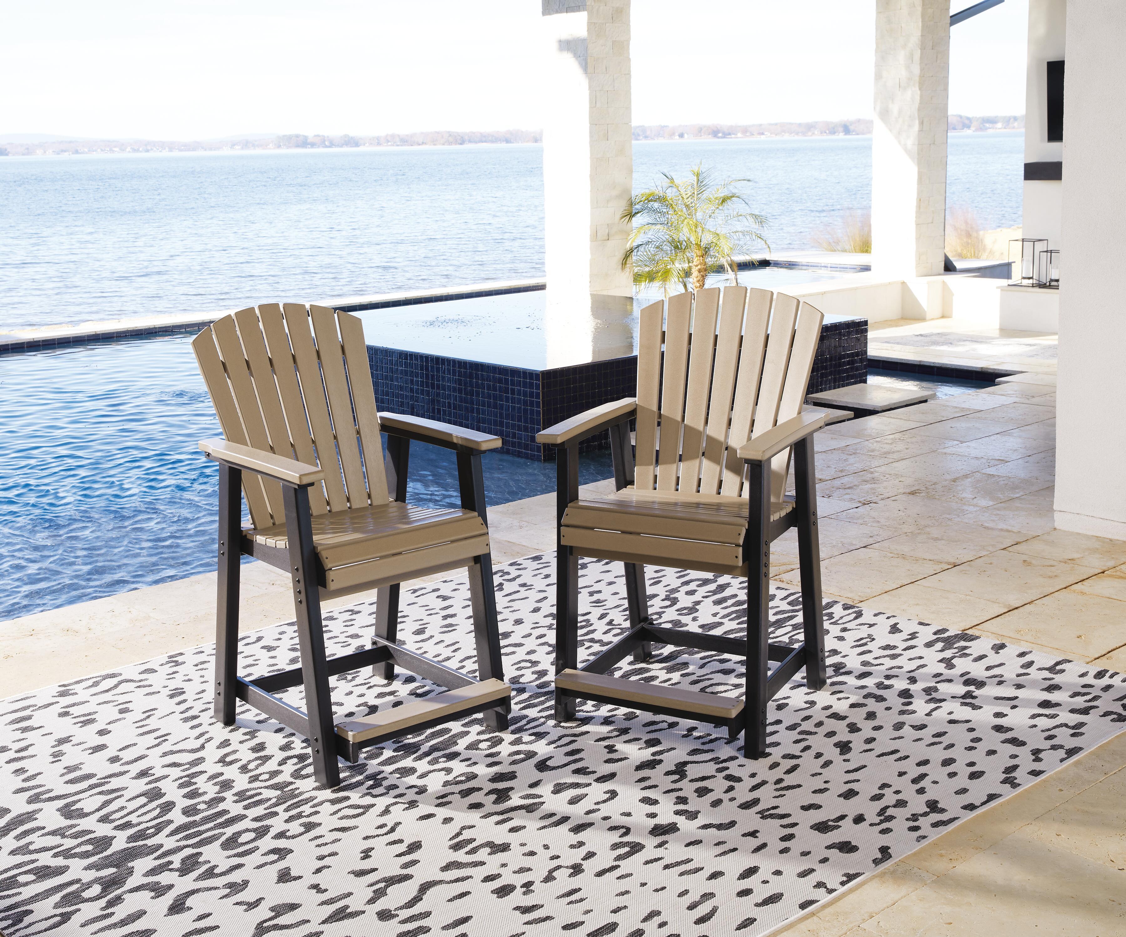 Fairen Trail - Barstool (Set of 2) - Black / Driftwood, black, view 2