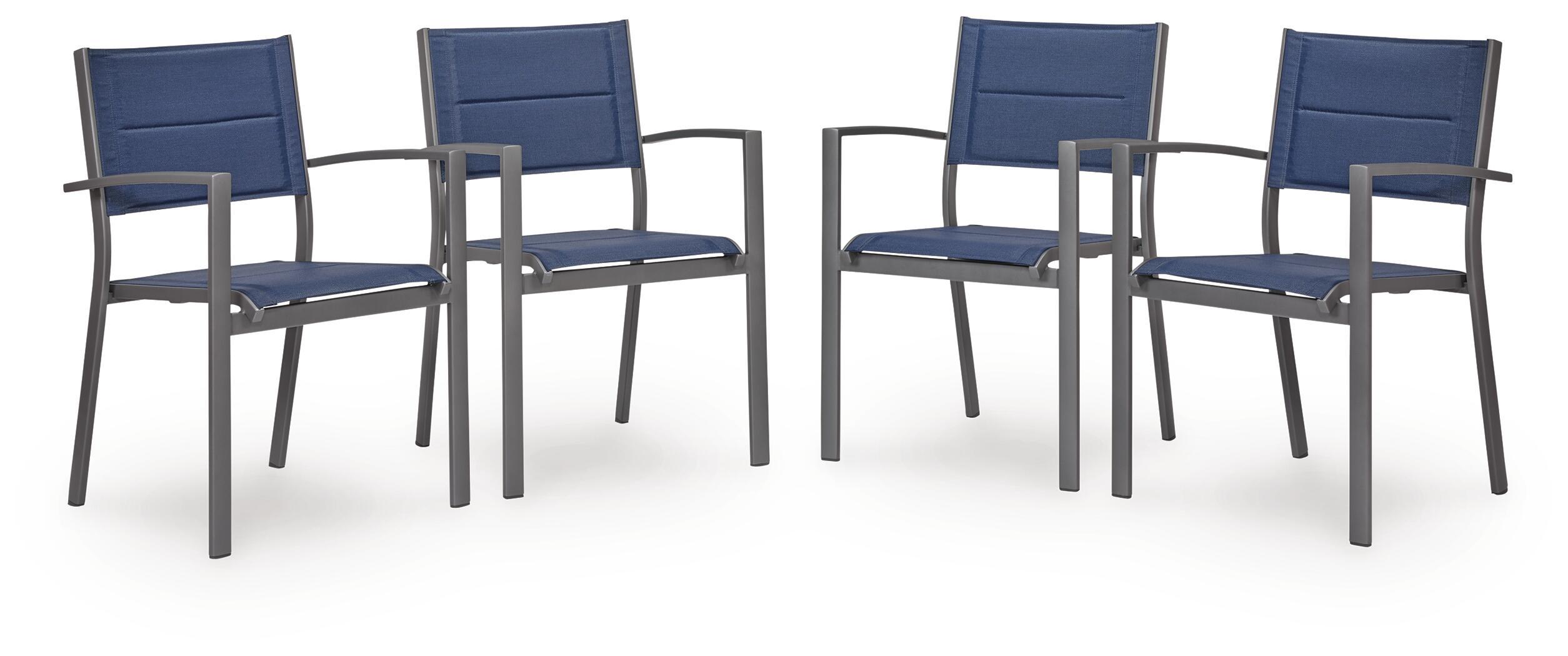 Rocky Creek – Sling Arm Chair (Set of 4) – Blue / Gray