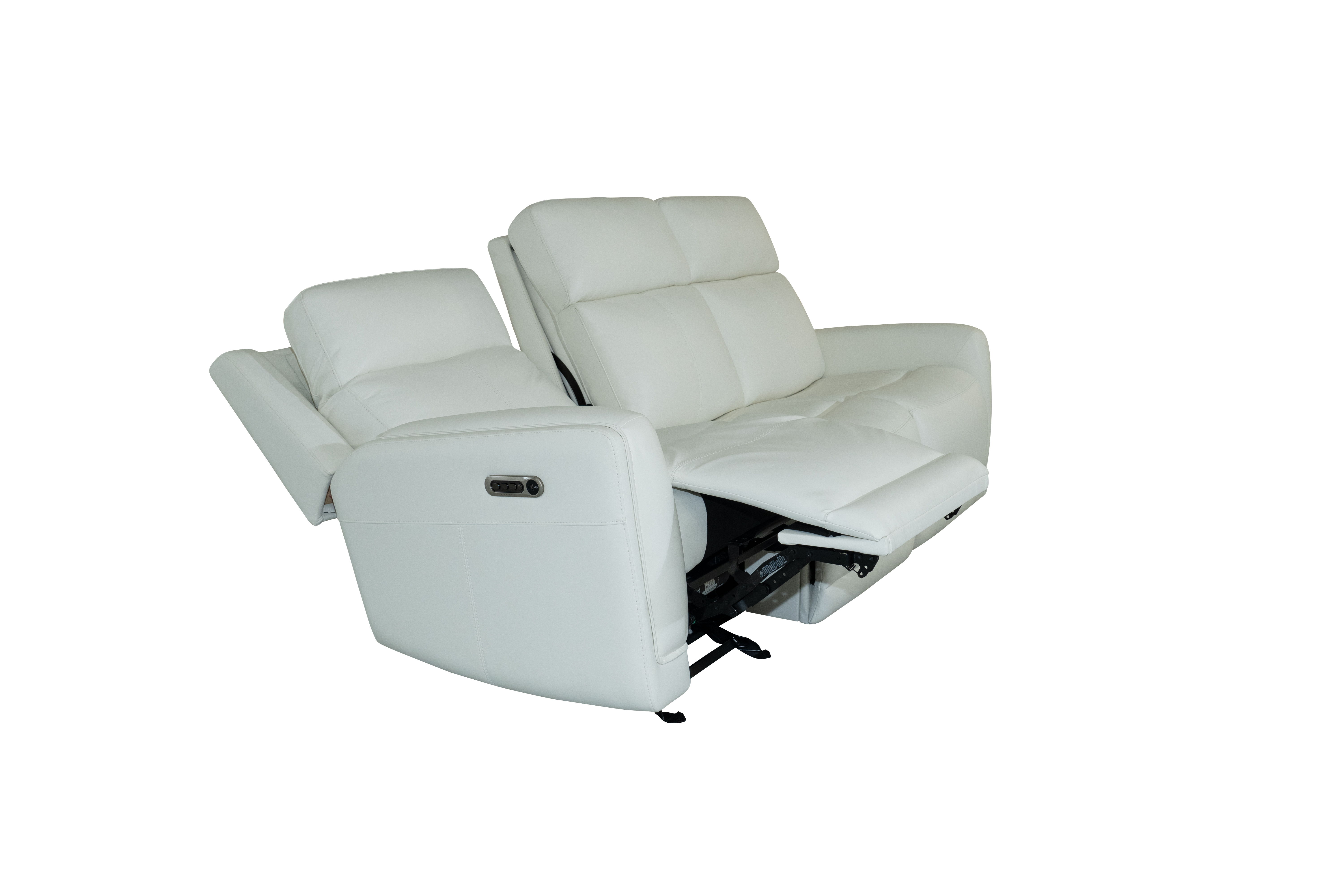Alister - Power Gliding Sofa With Power Headrests & Lumbar - Porcelain, white, view 3