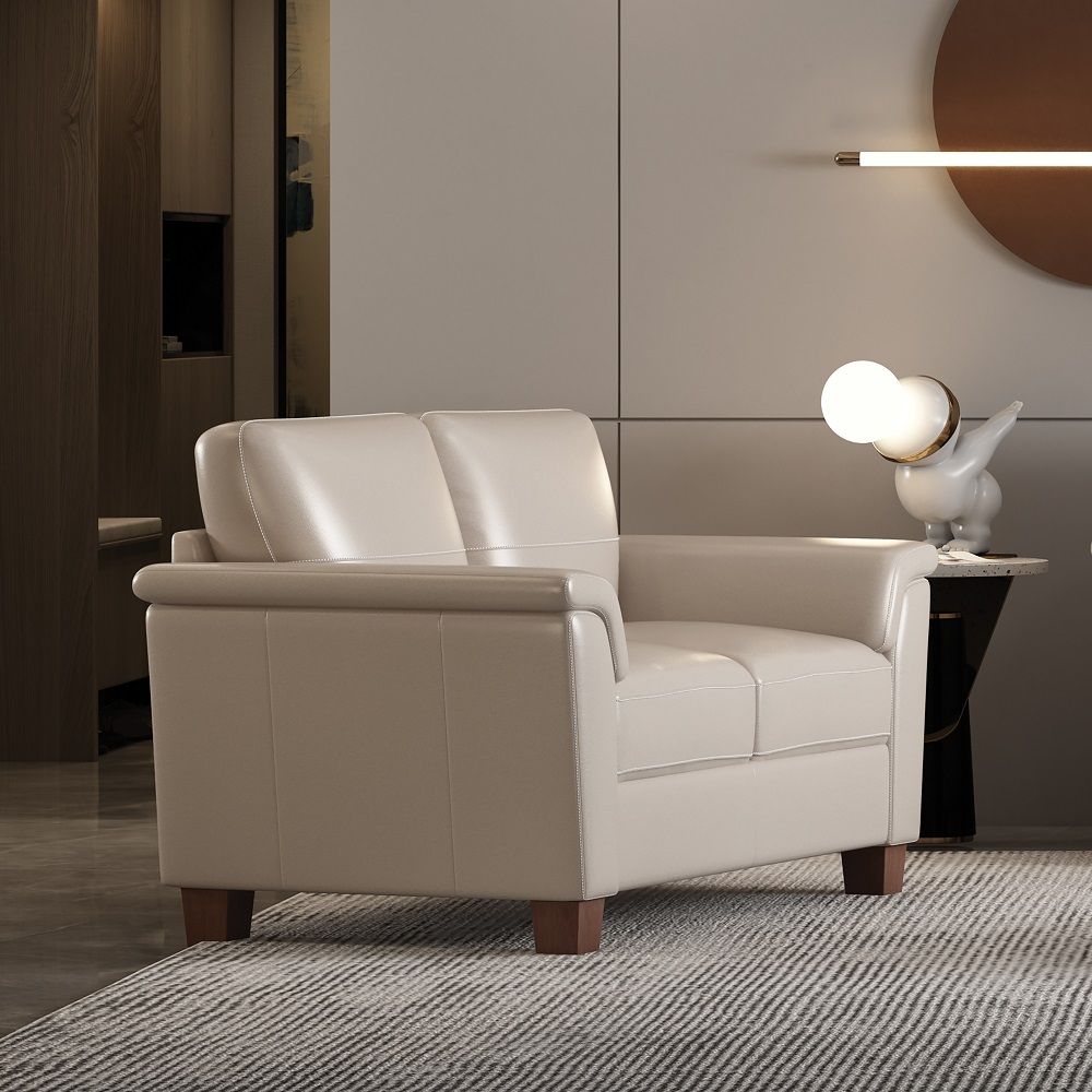 Pacific Palisades - Loveseat - Beige Leather, beige, view 7