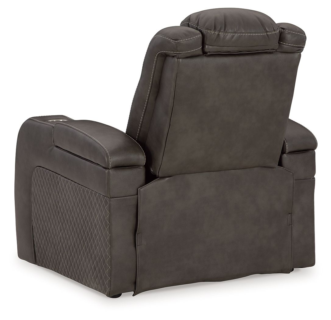 Ashley Furniture Fyne-Dyme - 3 Pc. - Power Reclining Sofa, Power Reclining Loveseat, Power Recliner - Shadow - Image 14