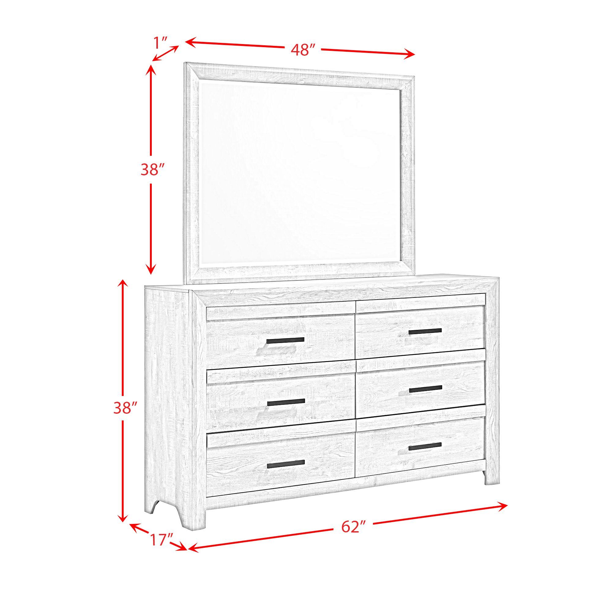 Eleanor - Dresser & Mirror Set - Mocha Gray