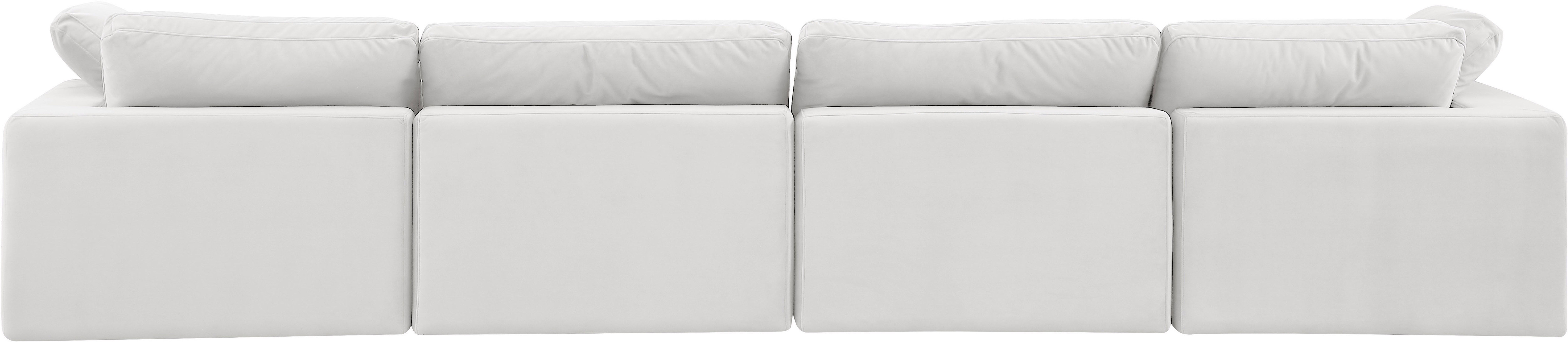 Comfy - Velvet Modular Sofa 4 Pieces - White