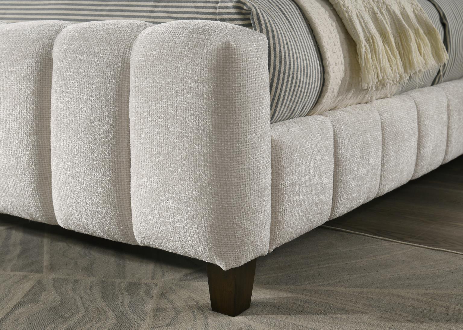 B572 - King Upholstered Bed - Ivory