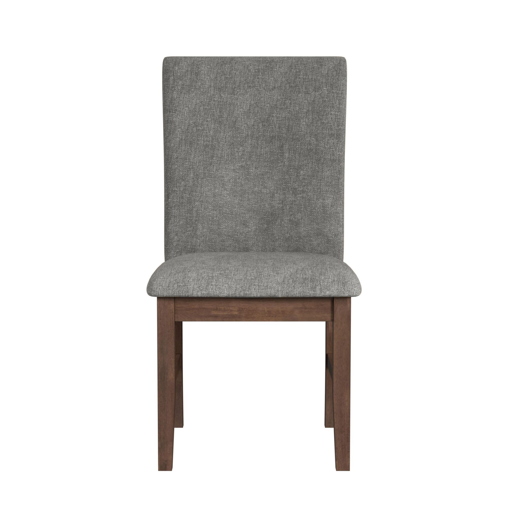Santa Barbara - Fabric Dining Side Chair (Set of 2) - Dark Gray / Walnut