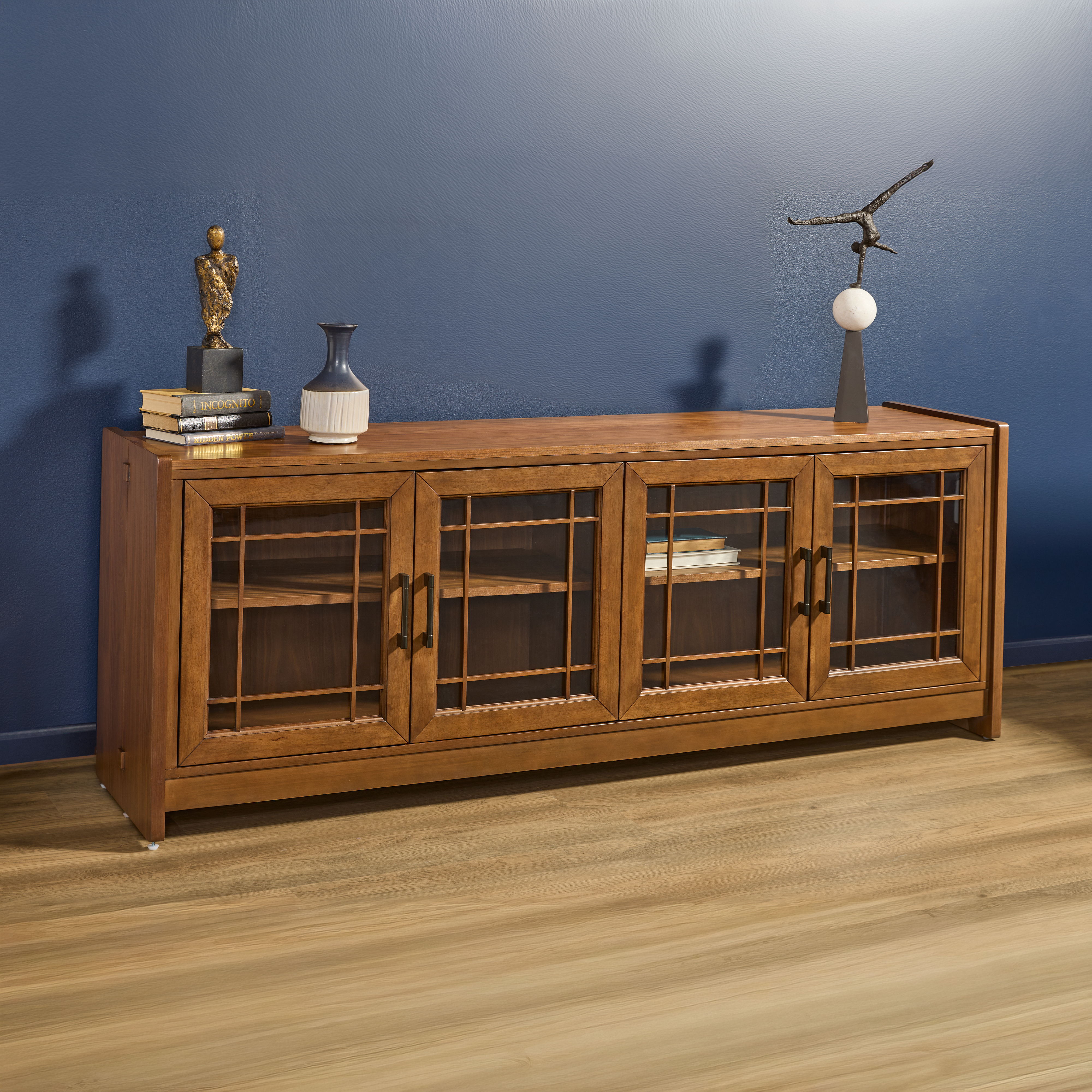 Lincoln - Entertainment Base - Warm Walnut, light brown, view 6