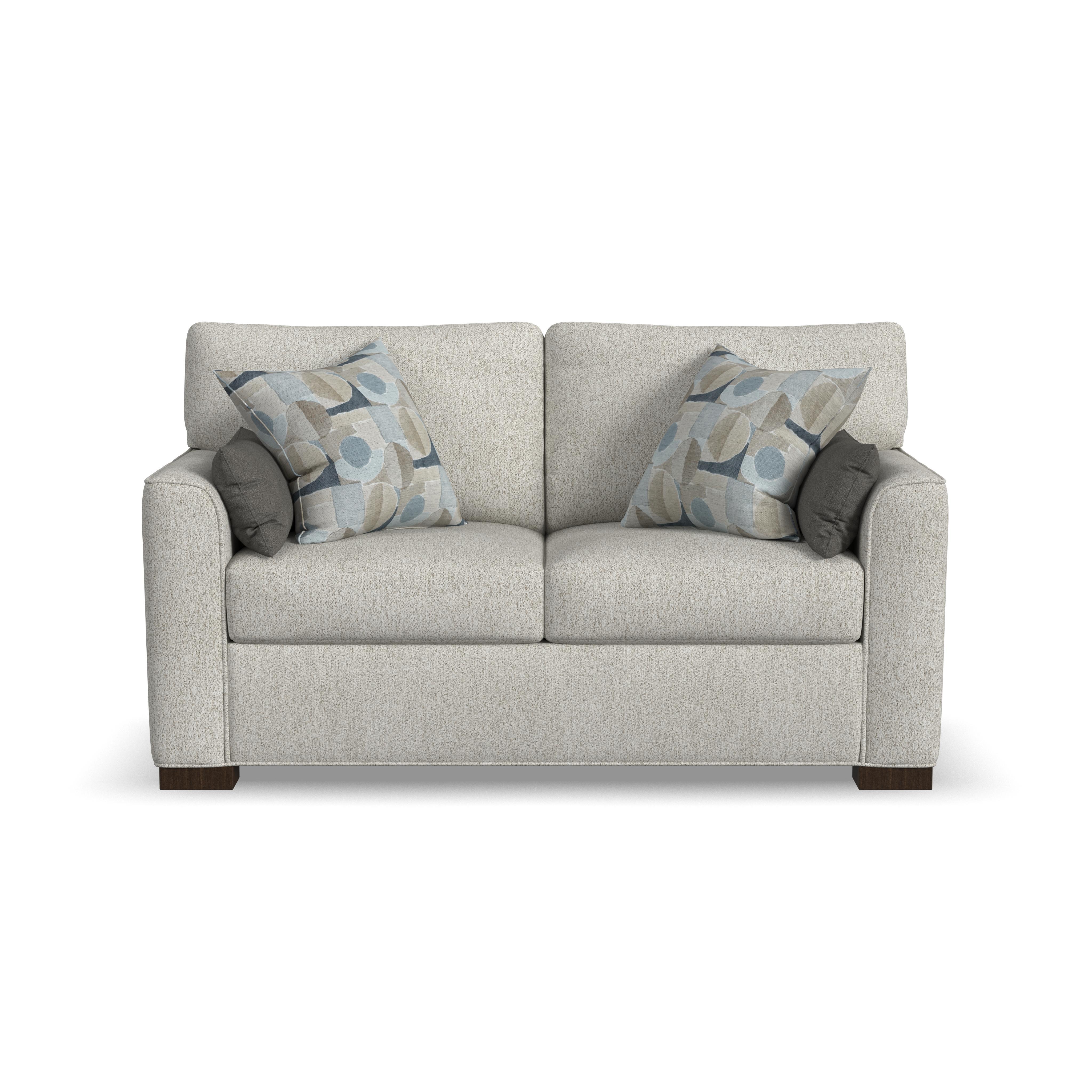 Jasper - Fabric Stationary Loveseat, white
