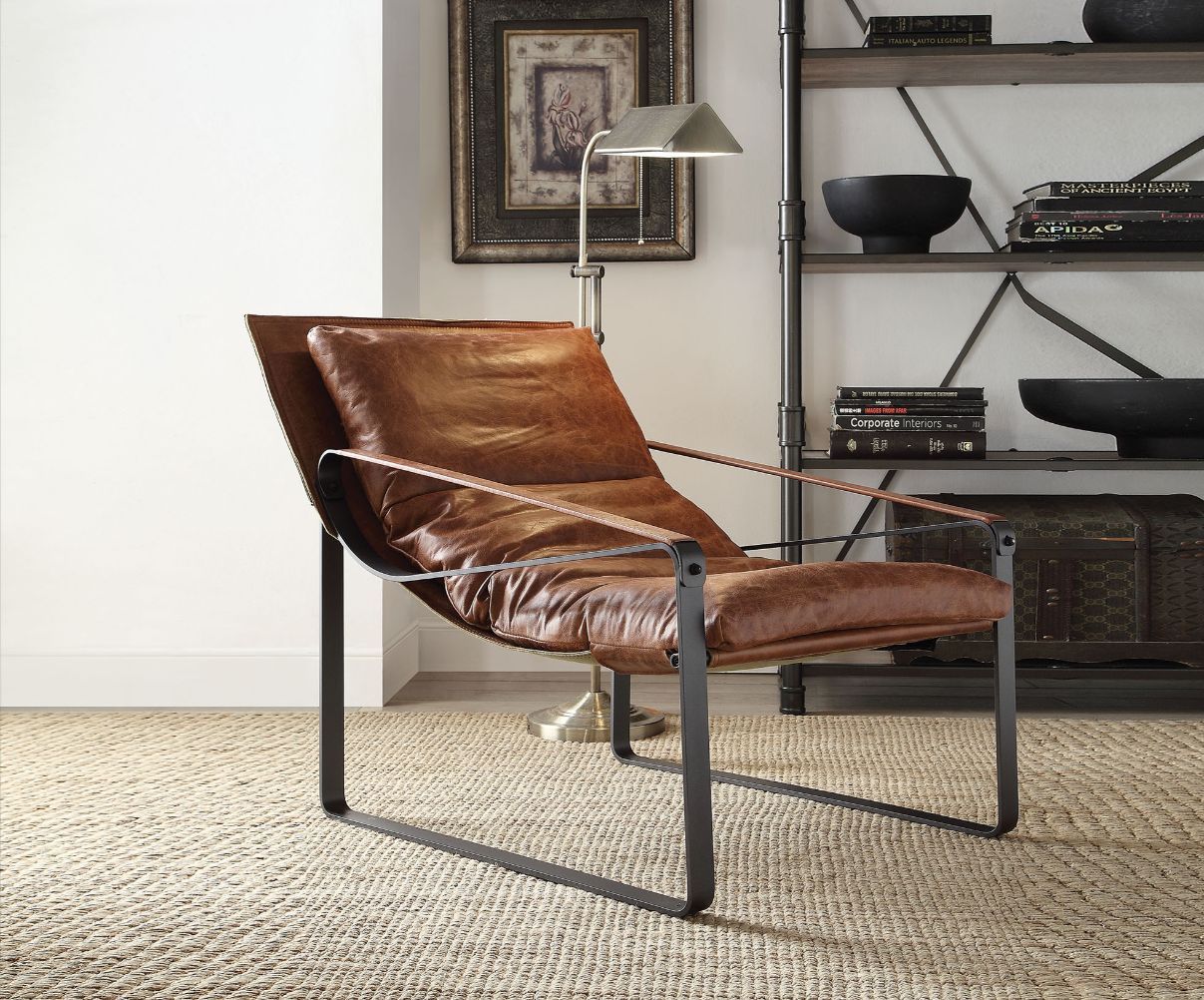 Quoba - Accent Chair - Cocoa Top Grain Leather, light brown