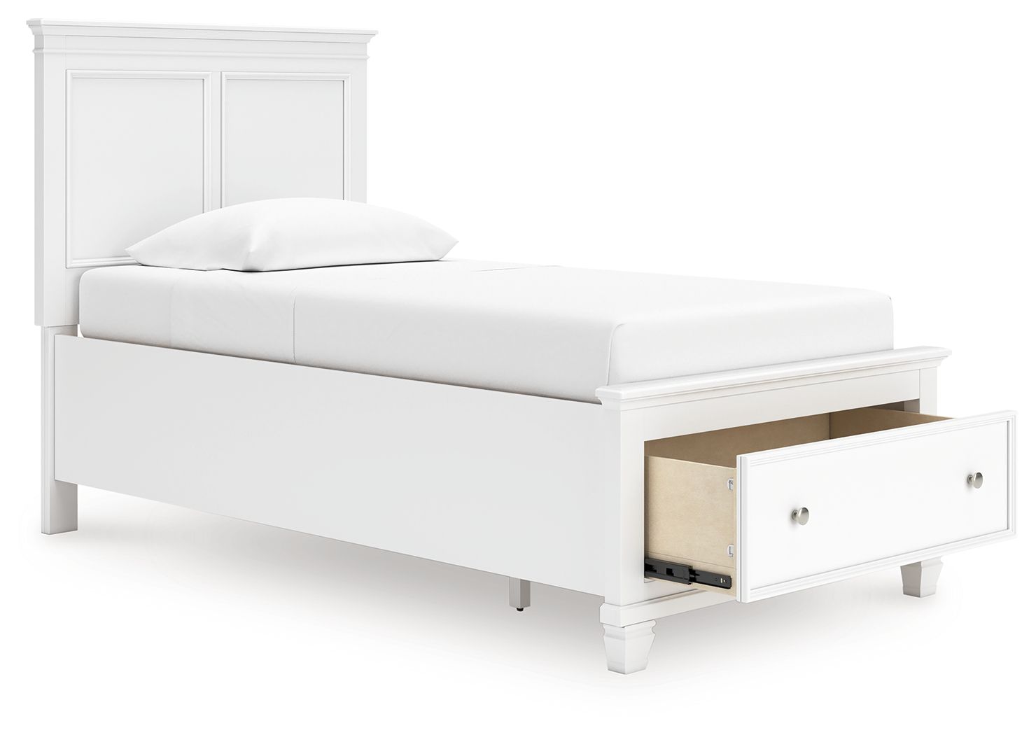 Ashley Furniture Fortman - Twin Panel Storage Bed - White - Image 3