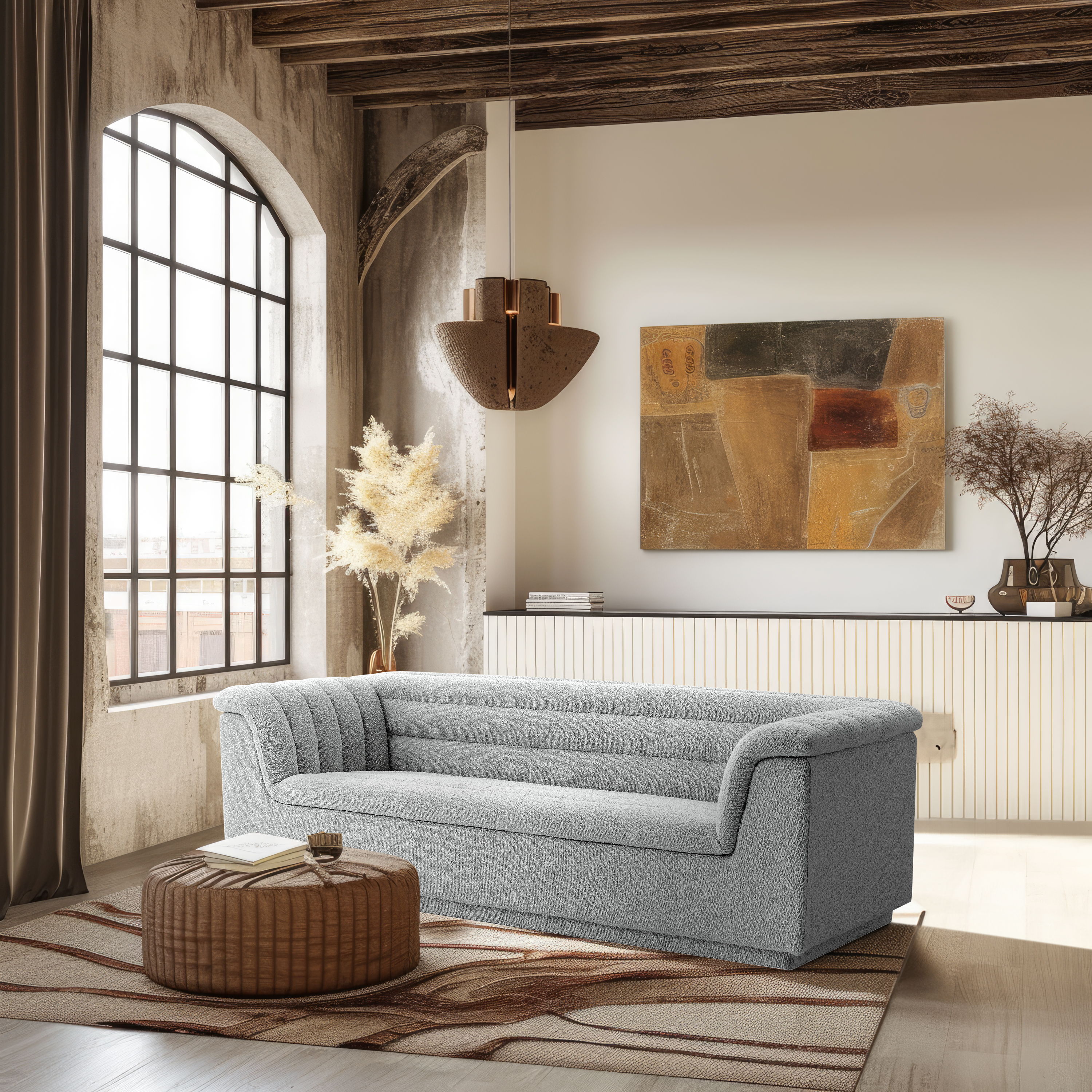 Cascade - Boucle Sofa - Gray