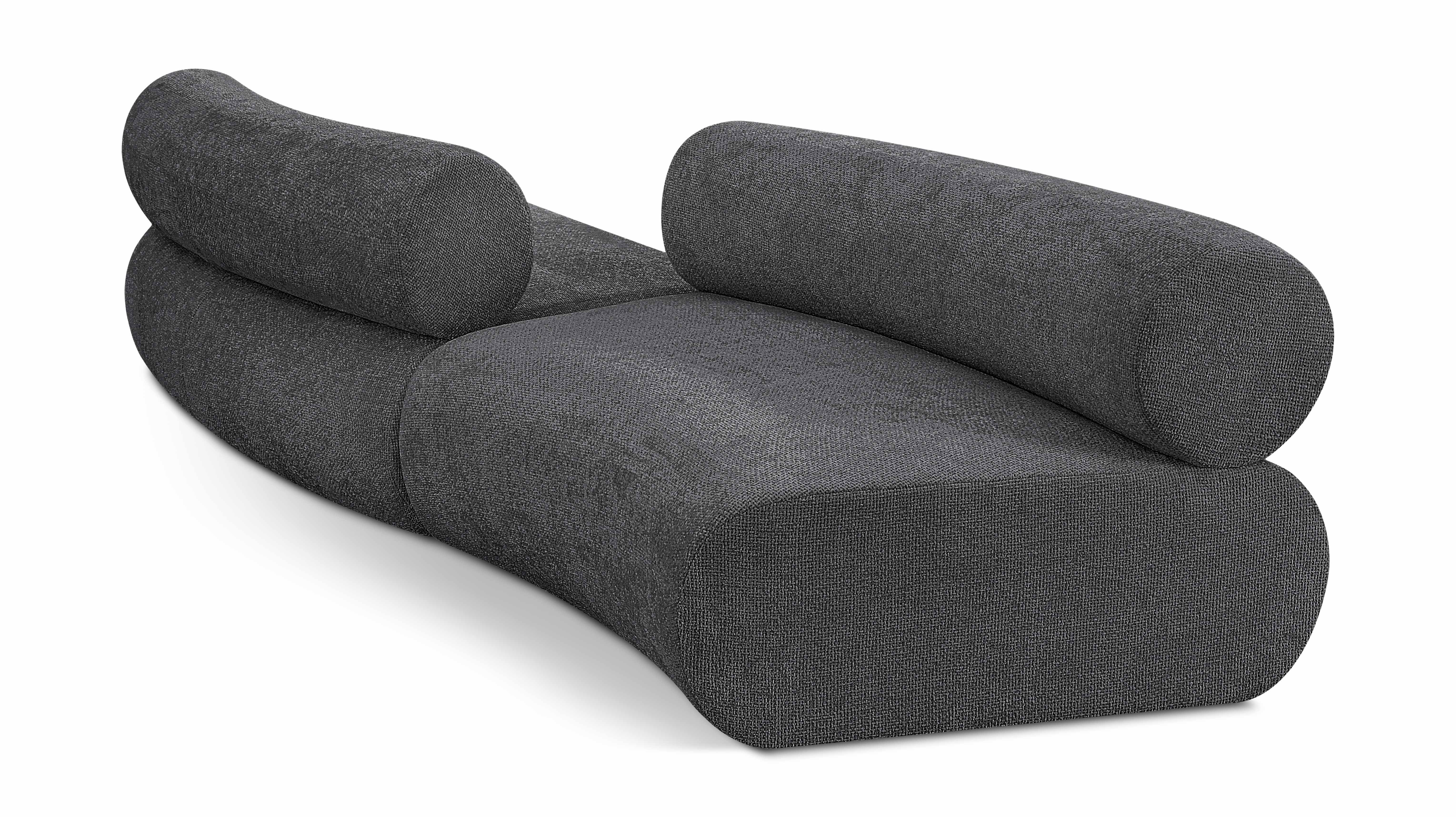 Bale - 2 Piece Curved Modular Sofa - Gray