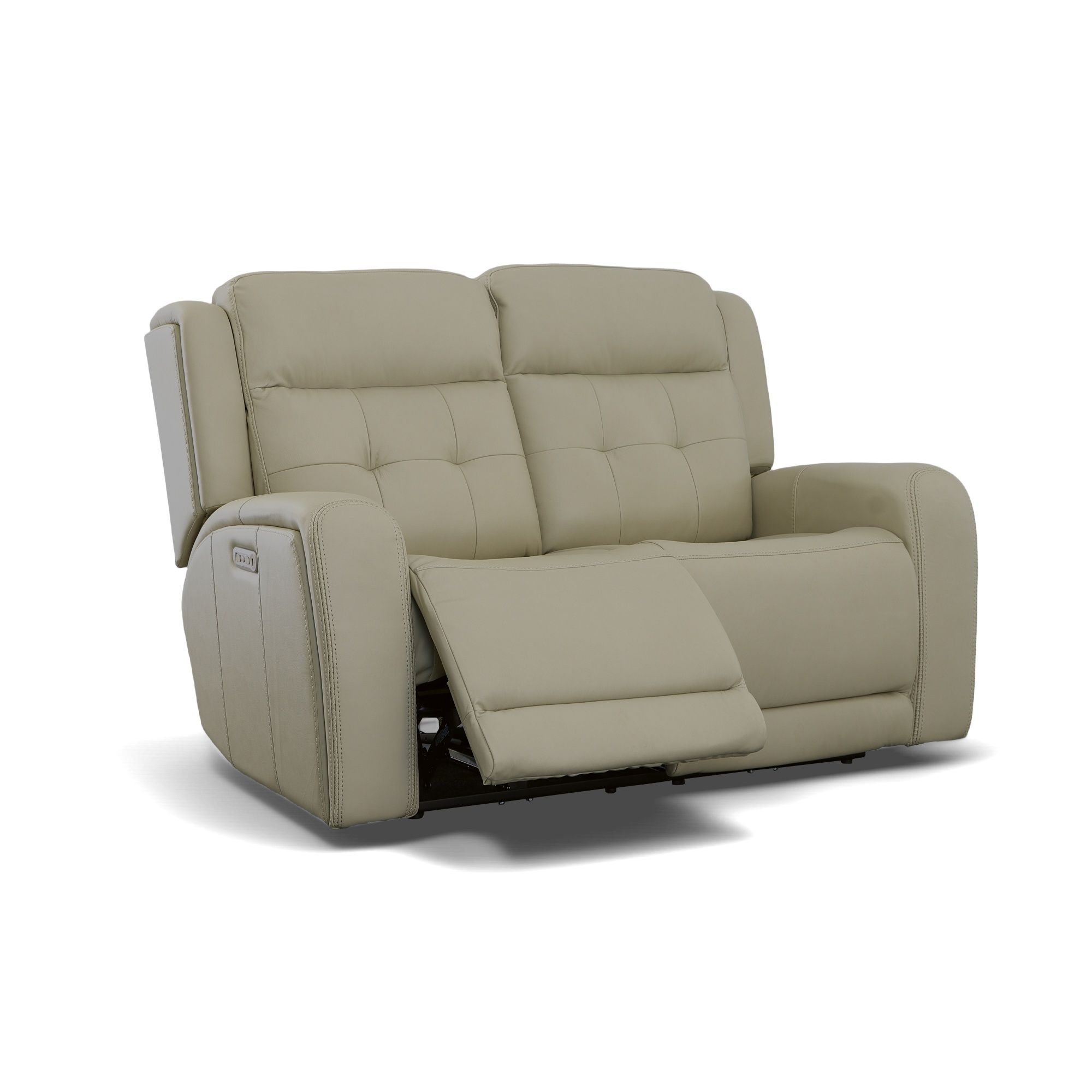 Grant - Power Reclining Loveseat With Power Headrests - Ivory, beige, view 2