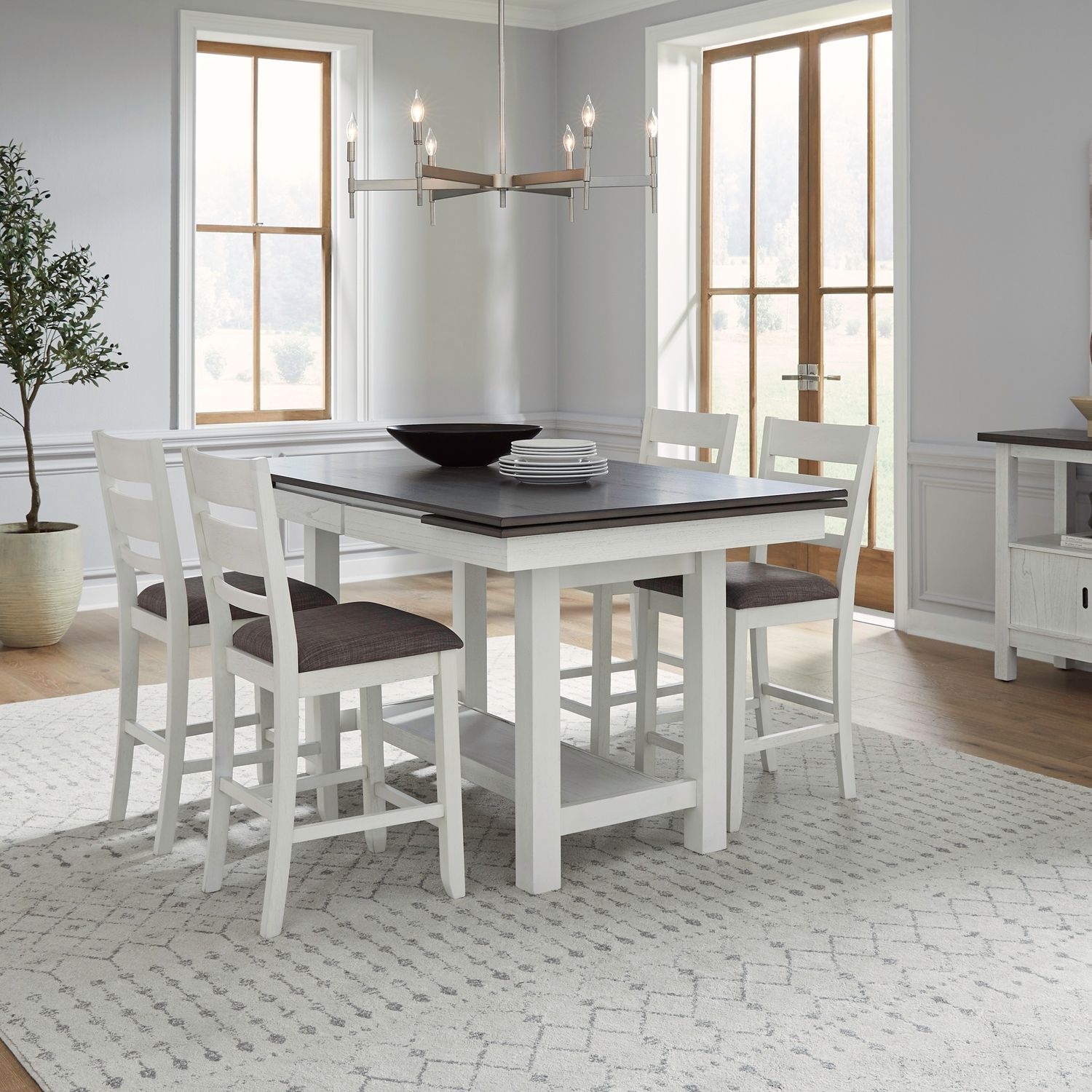 Liberty Furniture Brook Bay - Optional 5 Piece Gathering Trestle Table - White