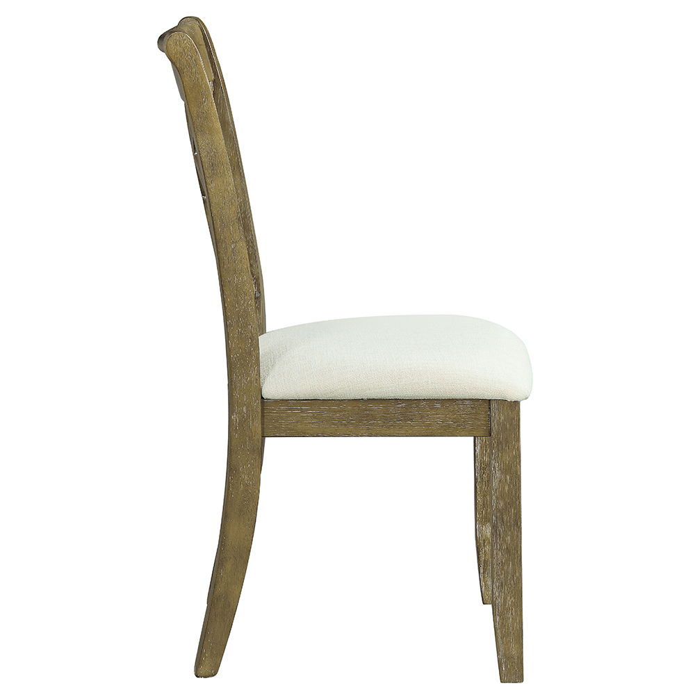 Karsen - Side Chair (Set of 2) - Beige Linen & Rustic Oak, dark brown, view 3