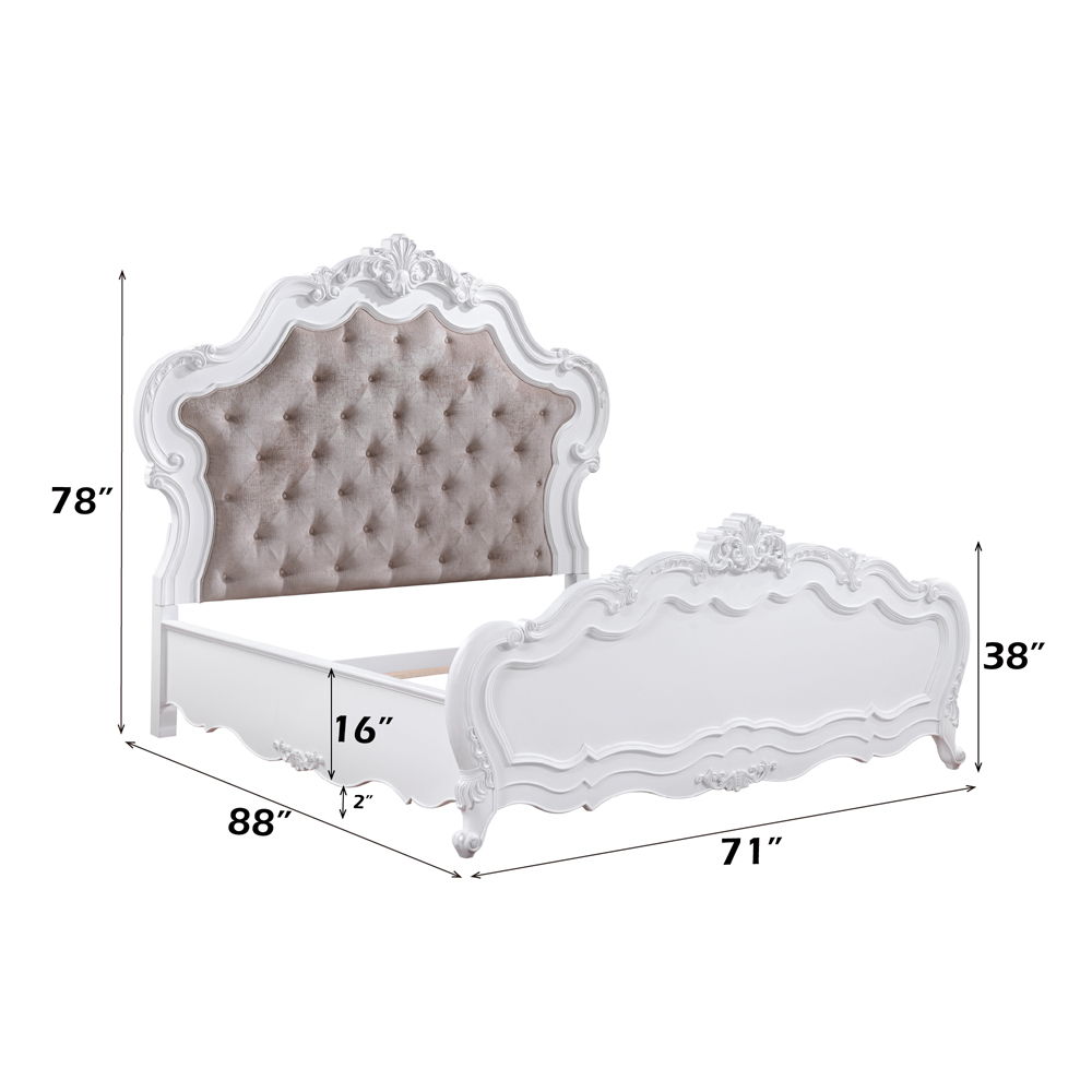Latisha - Queen Bed - White, dark brown, view 7