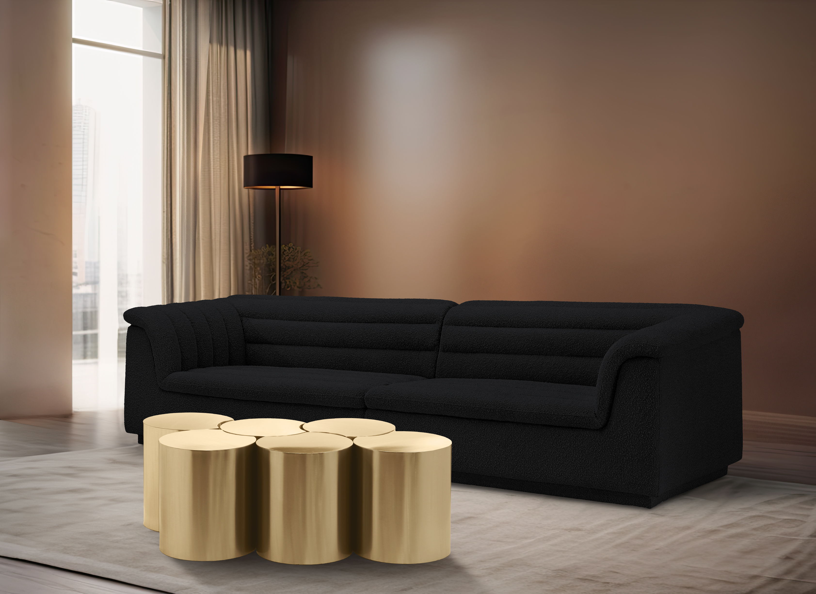 Dimple - 20" 6 Piece Modular Coffee Table - Gold