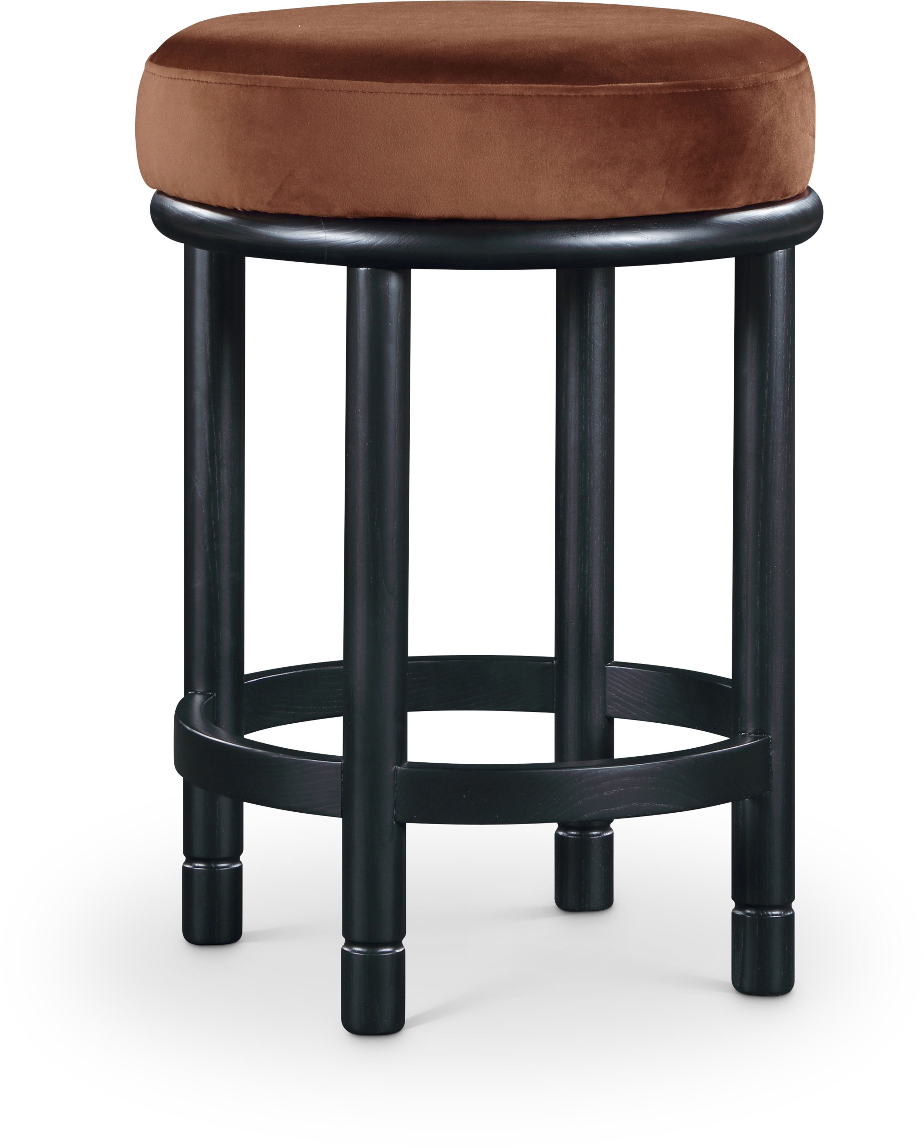 Monette - Counter Stool With Black Base - Cognac