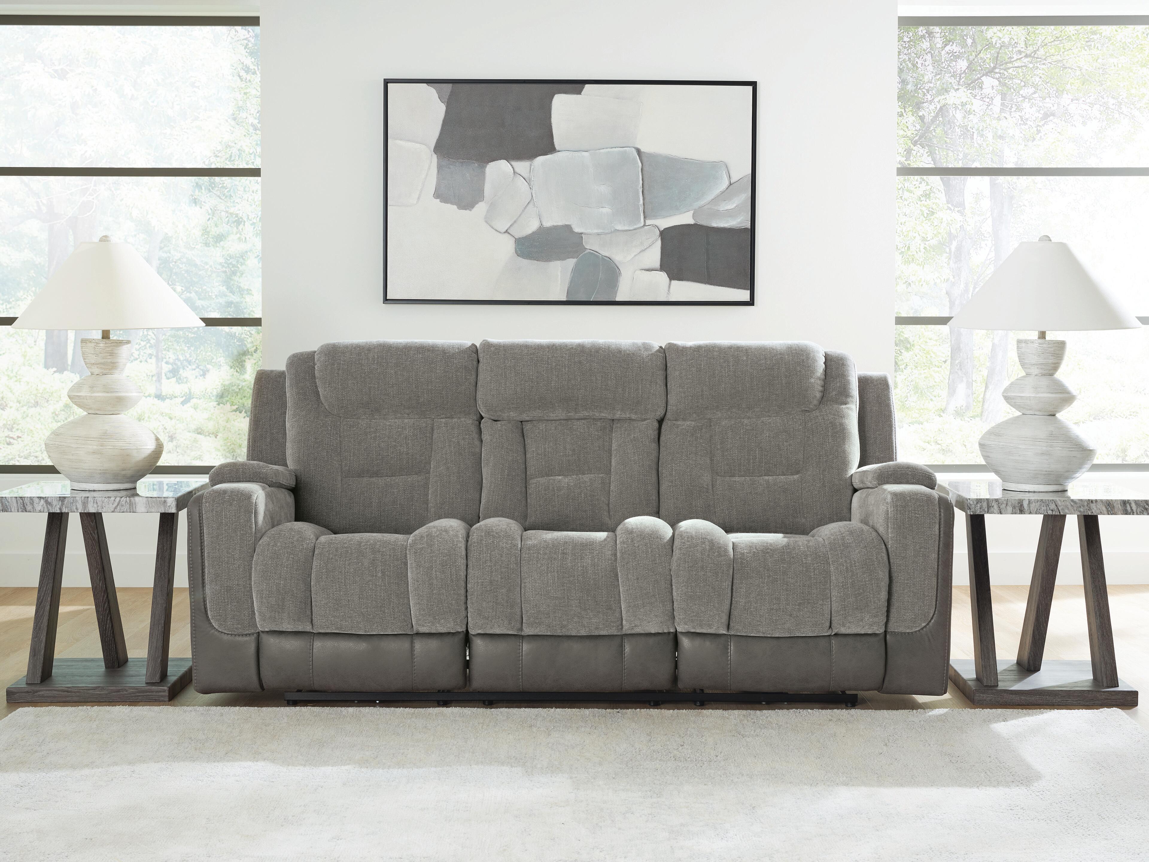 Mixed Motion - Power Reclining Sofa With Adjustable Headrest - Shadow
