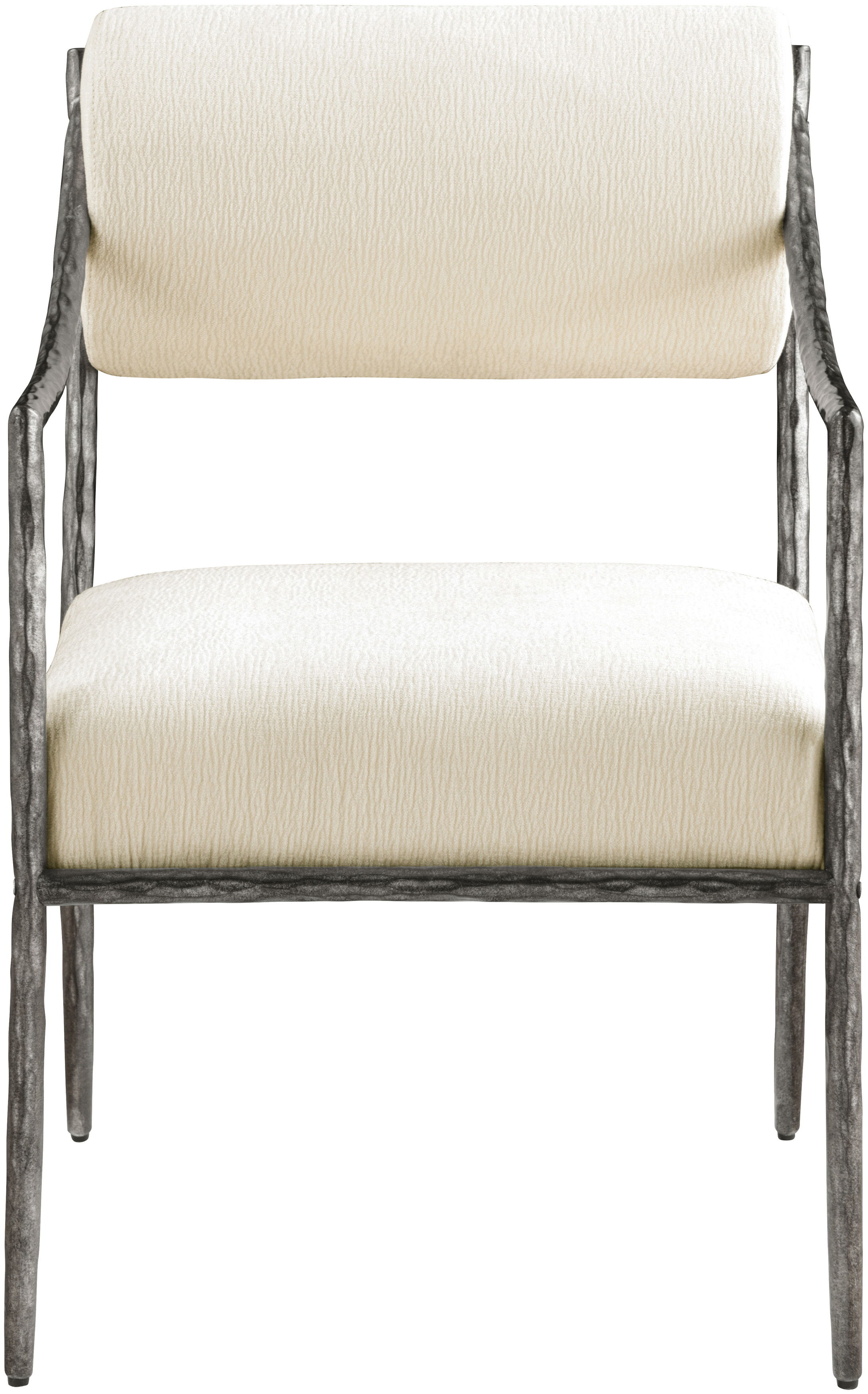 Bastille - Upholstered Dining Arm Chair (Set of 2) - Cream / Silver