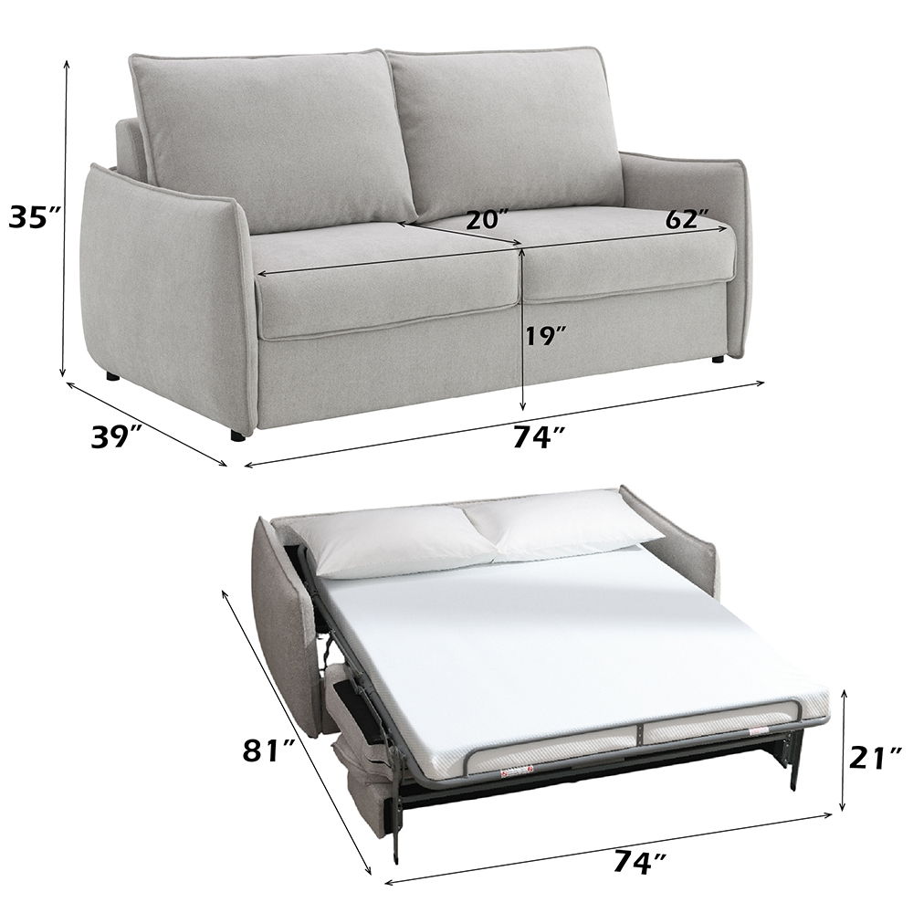 Jinn - Sofa With Sleeper - Beige Chenille, beige, view 8