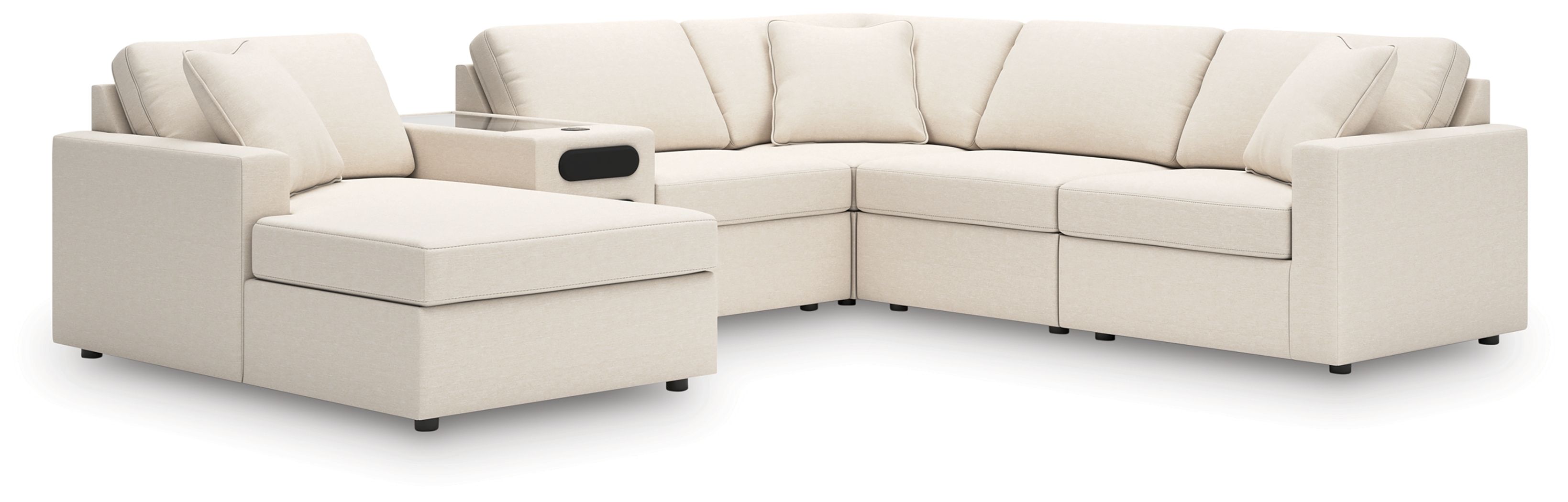 6 Pc · Sectional With Audio System, Laf Corner Chaise And Raf Corner Chair