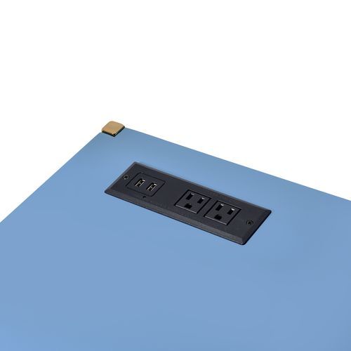 Midriaks - Writing Desk With USB - Navy Blue & Gold, blue, view 4