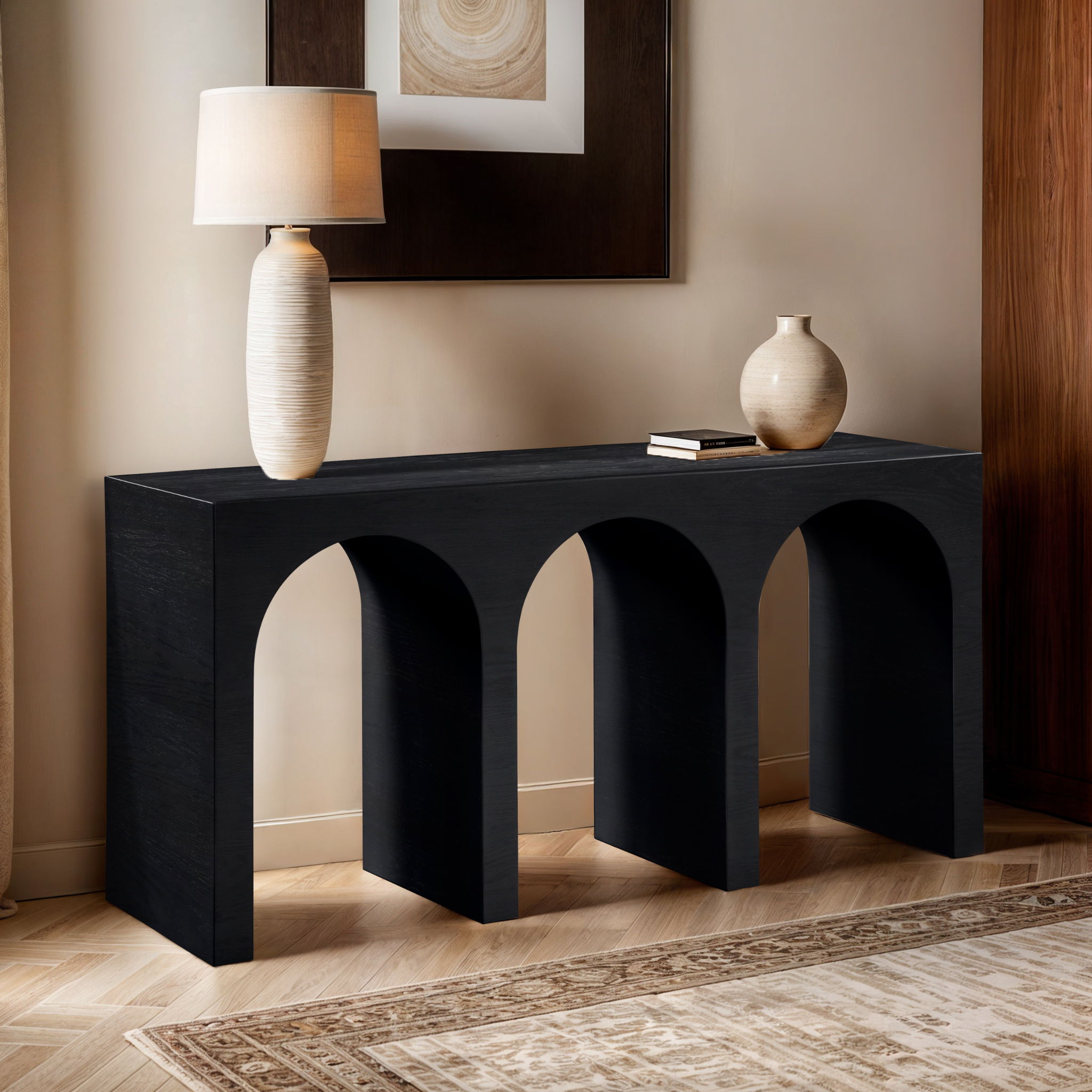 June - Console Table - Black Oak