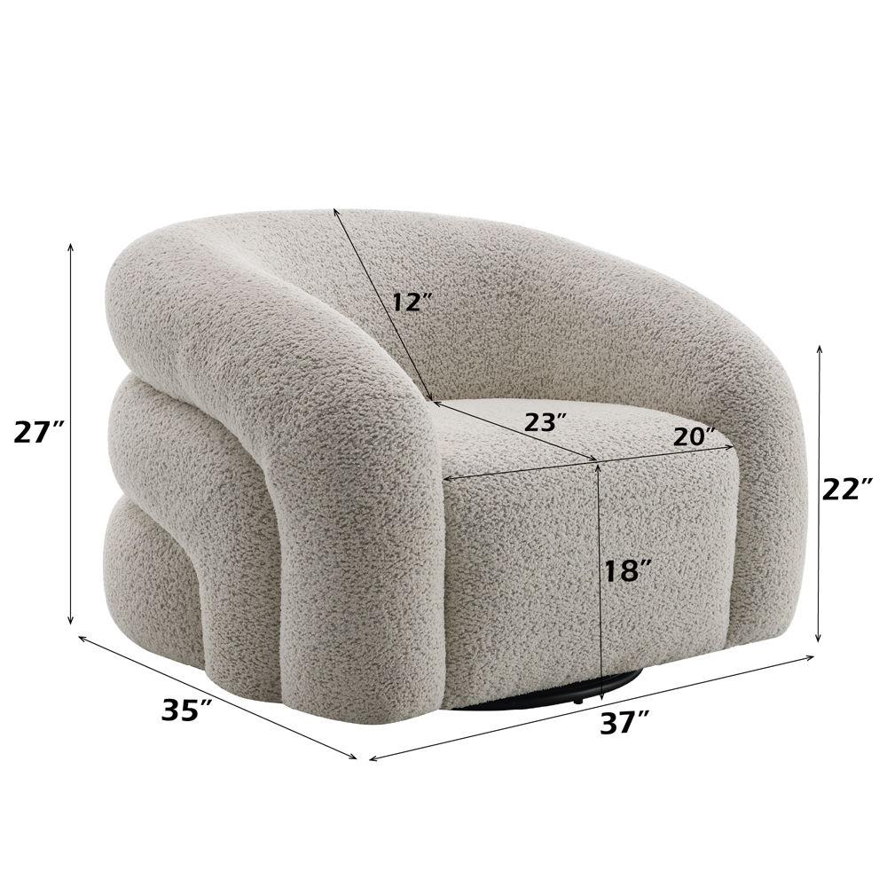 Irma - Chair With Swivel - Gray Boucle, gray, view 7