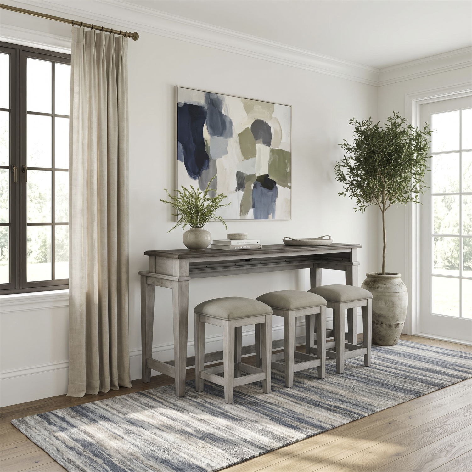 Heartland - 4 Piece Dining Room Set - Antique White / Tobacco Tops Image