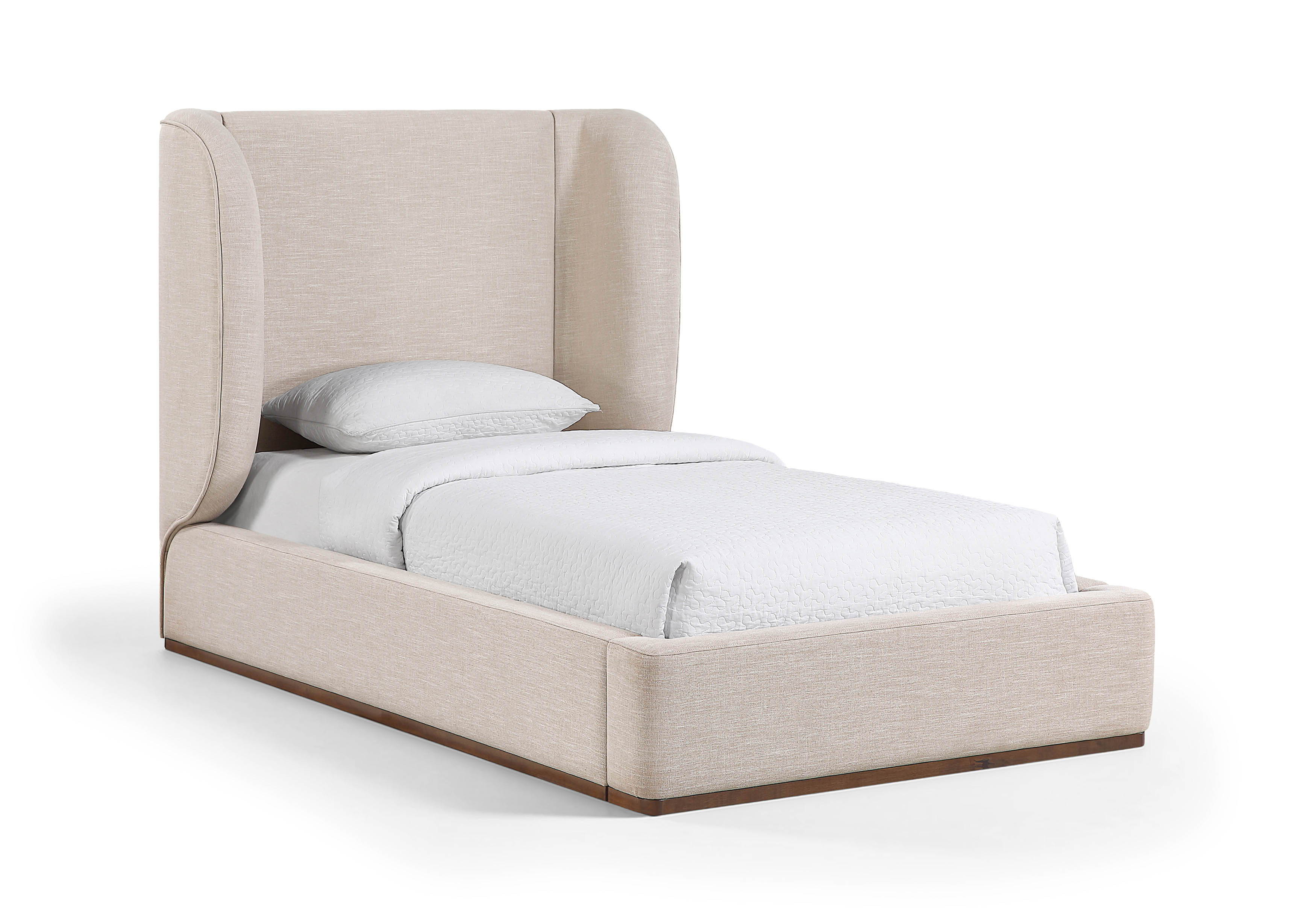 Aurin - Upholstered Twin Bed - Beige