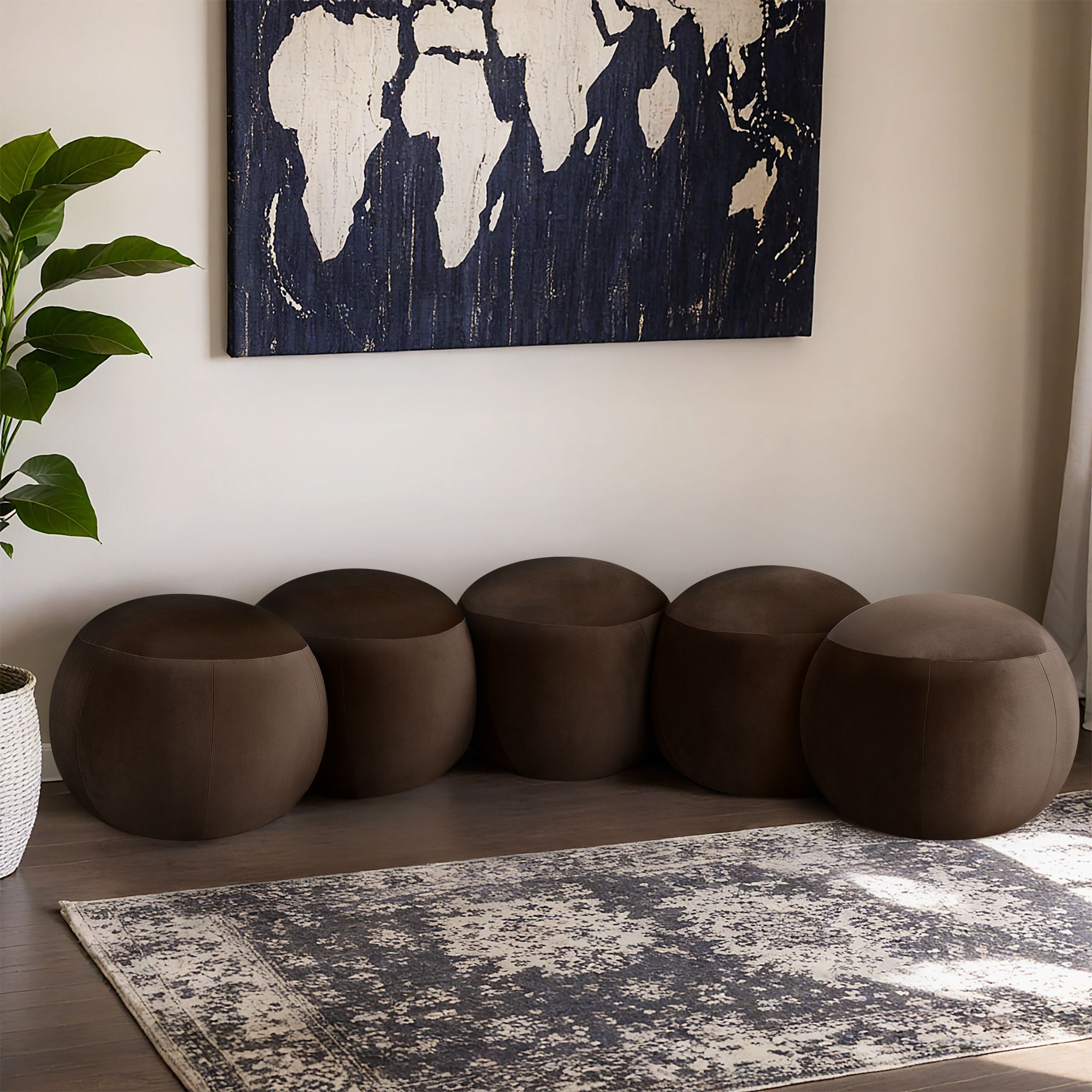 Apollo - 74.5" Velvet Bench - Brown