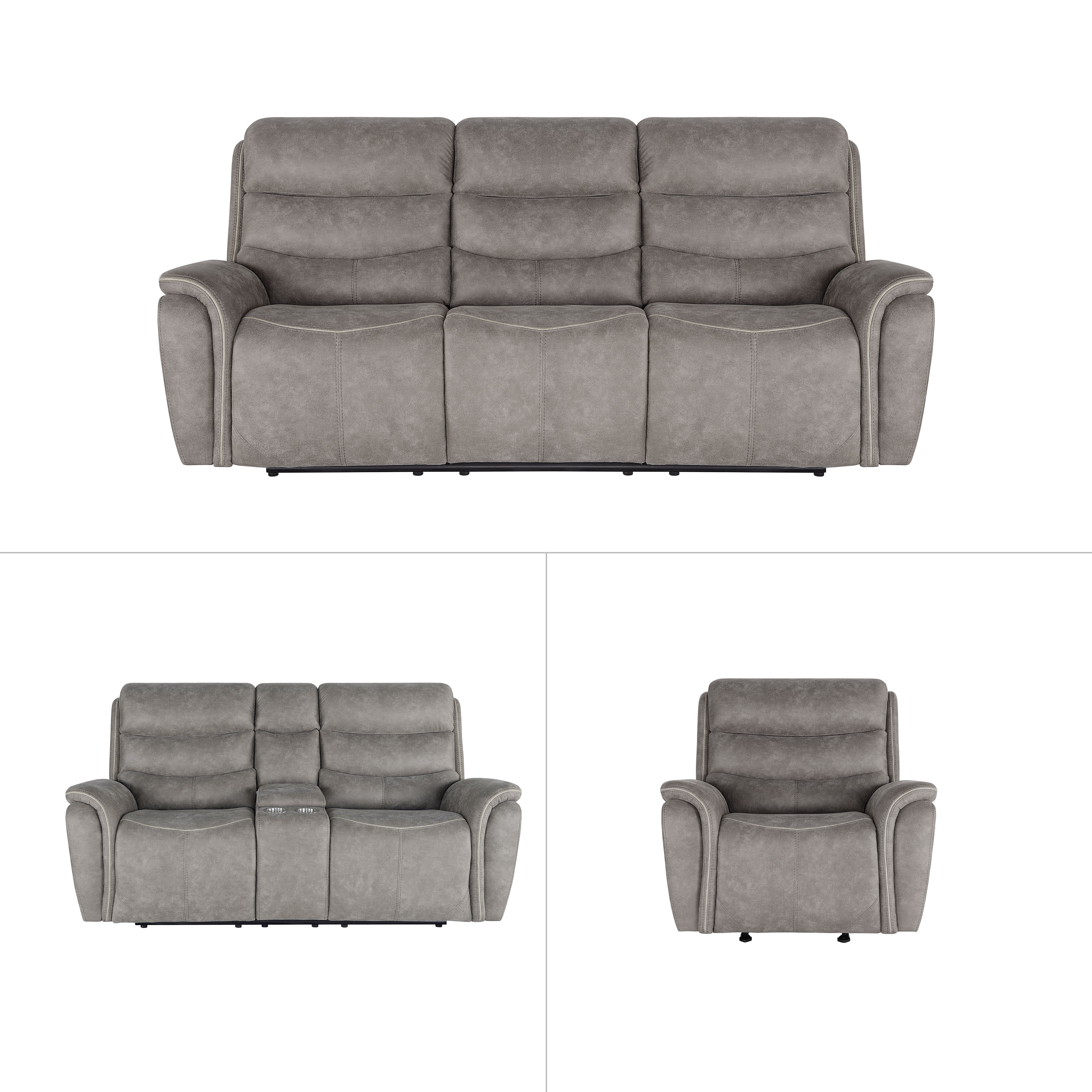 3 Pc · Sofa & Loveseat & Recliner