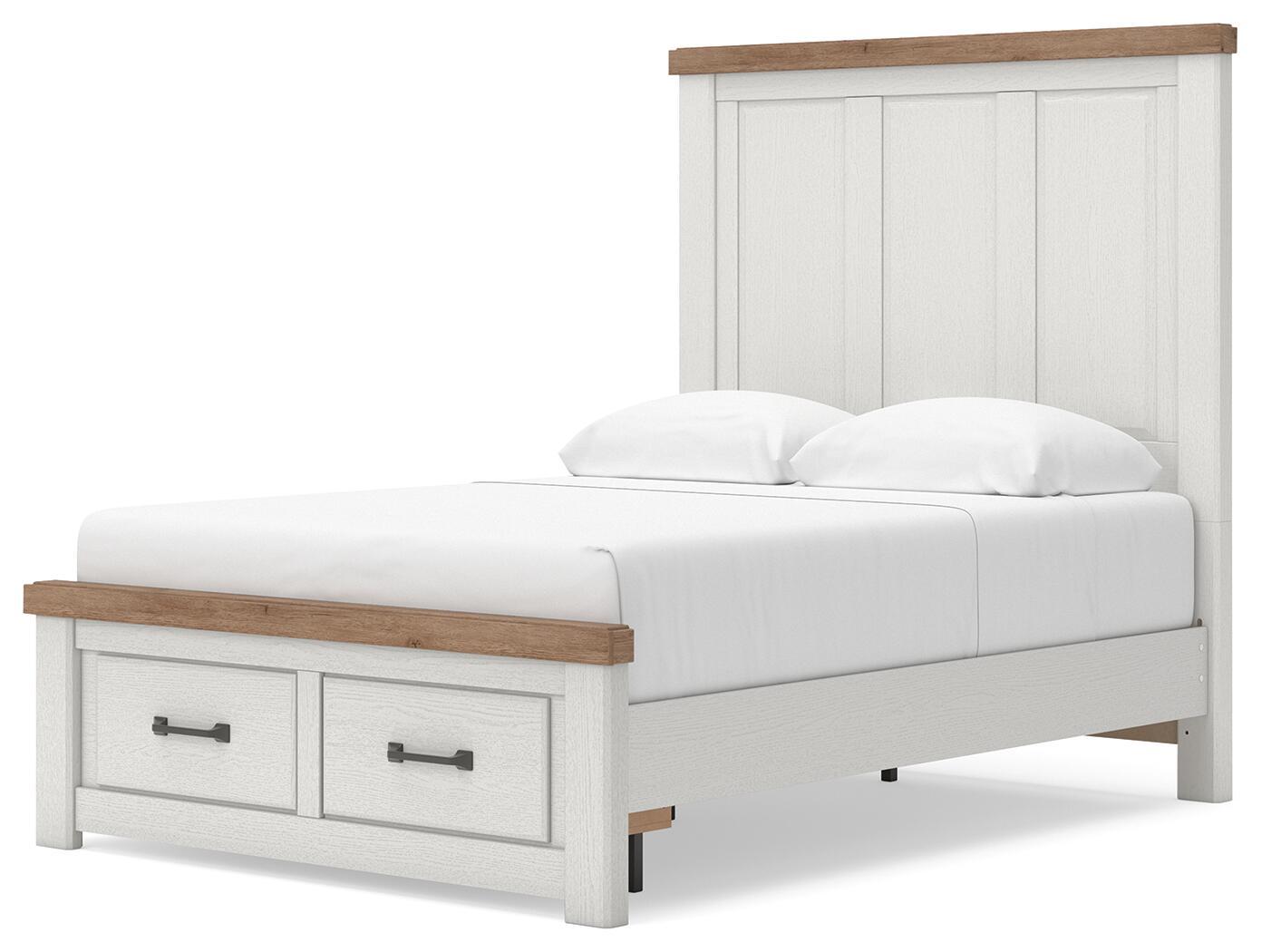 Ashley Furniture Savonport - Full Panel Storage Bed With Storage Footboard - White / Brown - Image 7