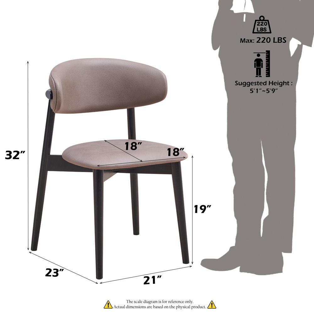 Lanae - Side Chair (Set of 2) - Coffee Polish Microfiber & Black, black, view 8