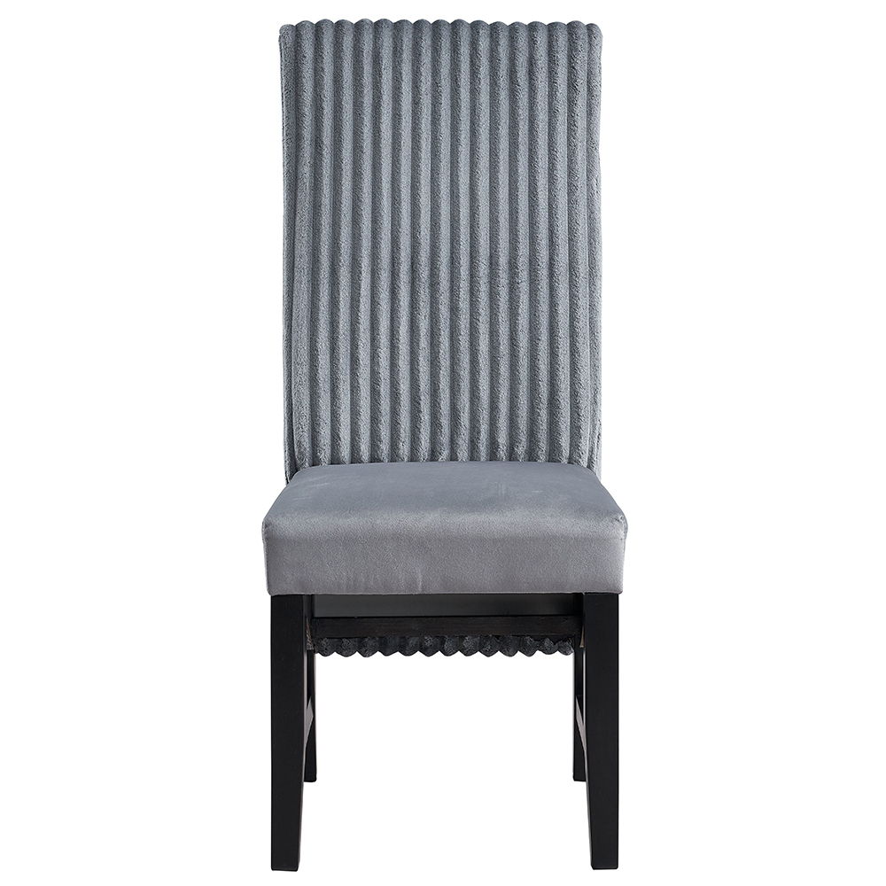Kini - Side Chair (Set of 2) - Gray Corduroy & Black, gray, view 7