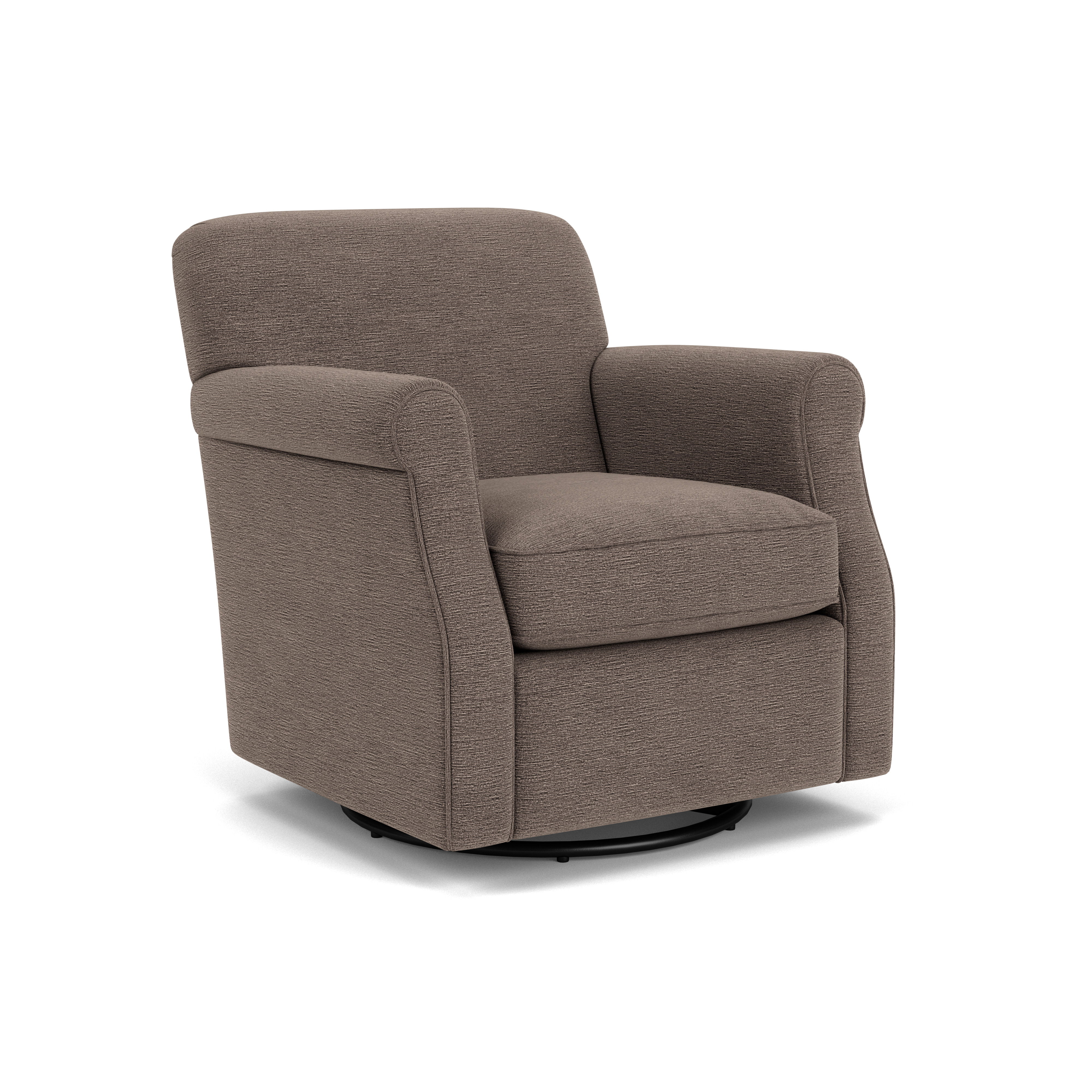 Mabel - Fabric Swivel Chair, white, view 2