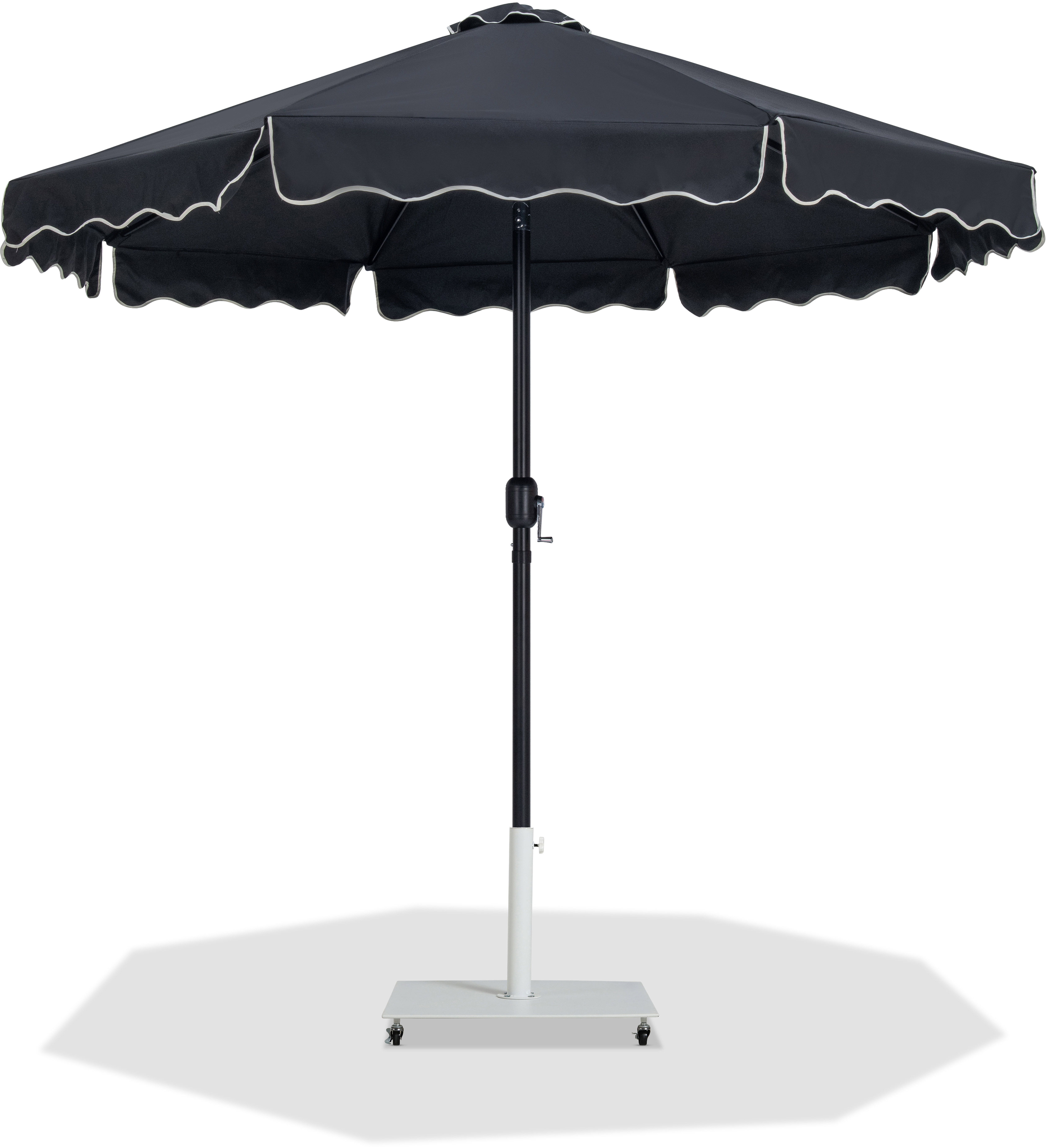 Amalfi - Aluminum Patio Umbrella with Base - Black / Matte White