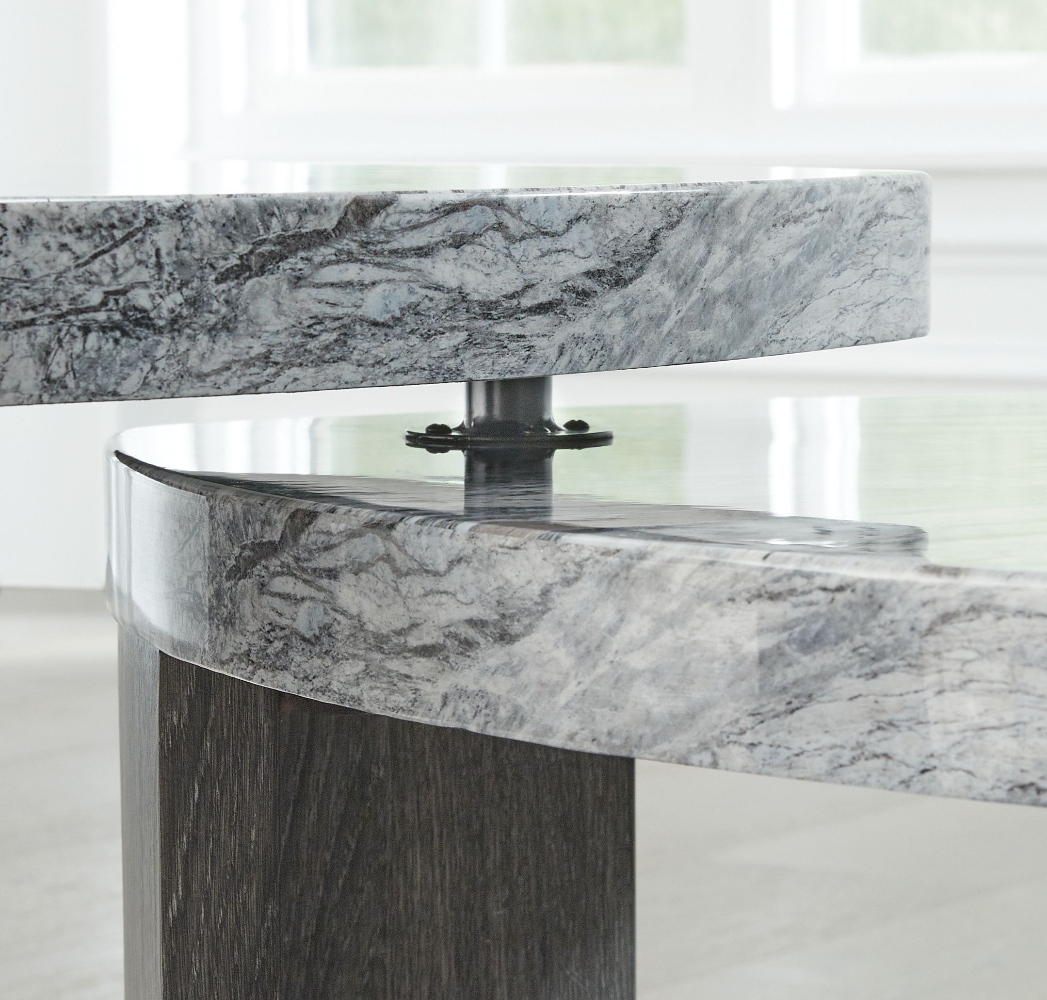 Ashley Furniture Surmour - Stacked Cocktail Table - Gray / Brown - Image 7