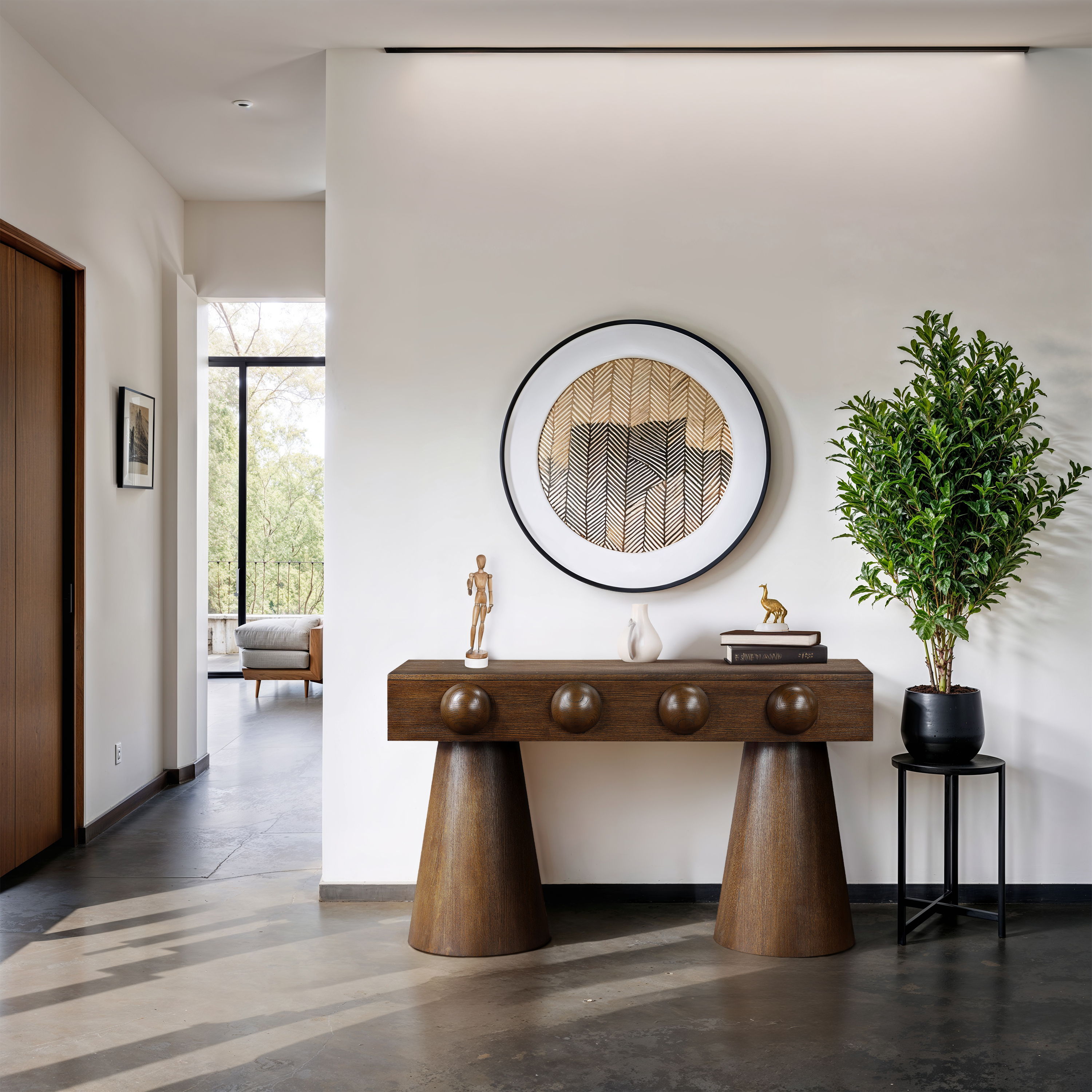 Bracciano - Oak Veneer Console Table - Brown
