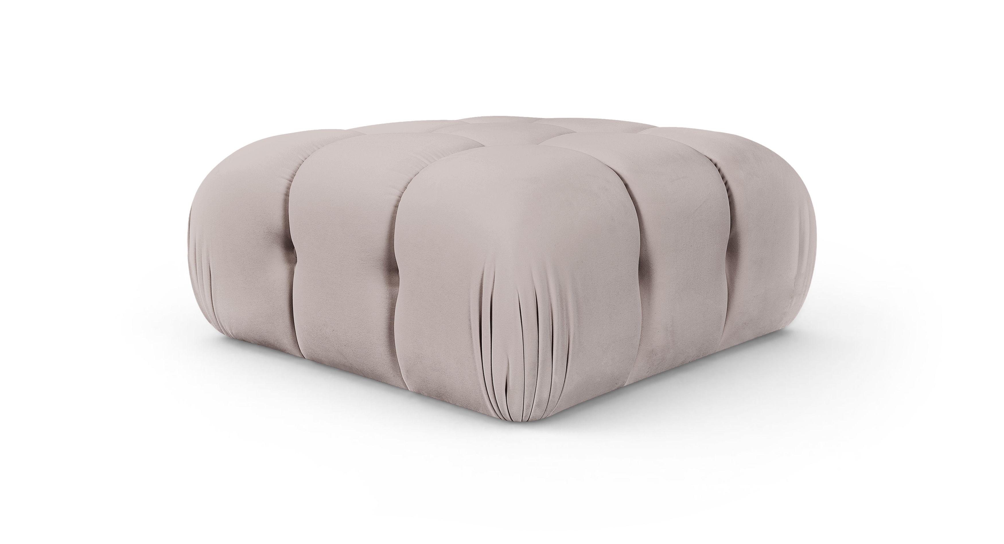 Orin - Velvet Performance Fabric Upholstered Modular Ottoman - Beige