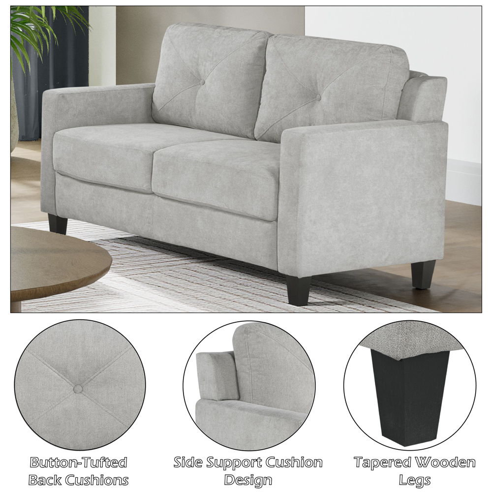 Horatio - Loveseat - Taupe Chenille, gray, view 8