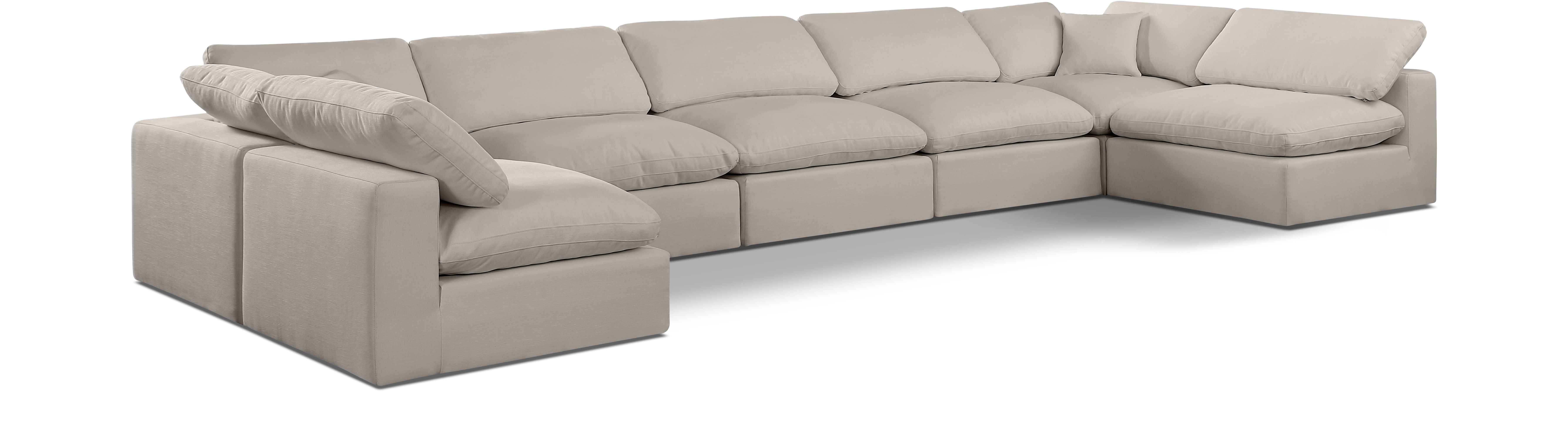 Comfy - 7 Piece Linen Modular Armless Sectional - Beige