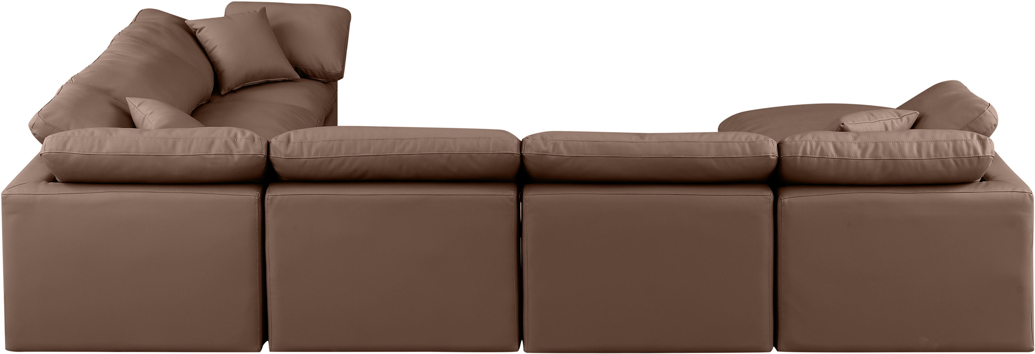 Indulge - Faux Leather 7 Piece Modular Sectional - Brown