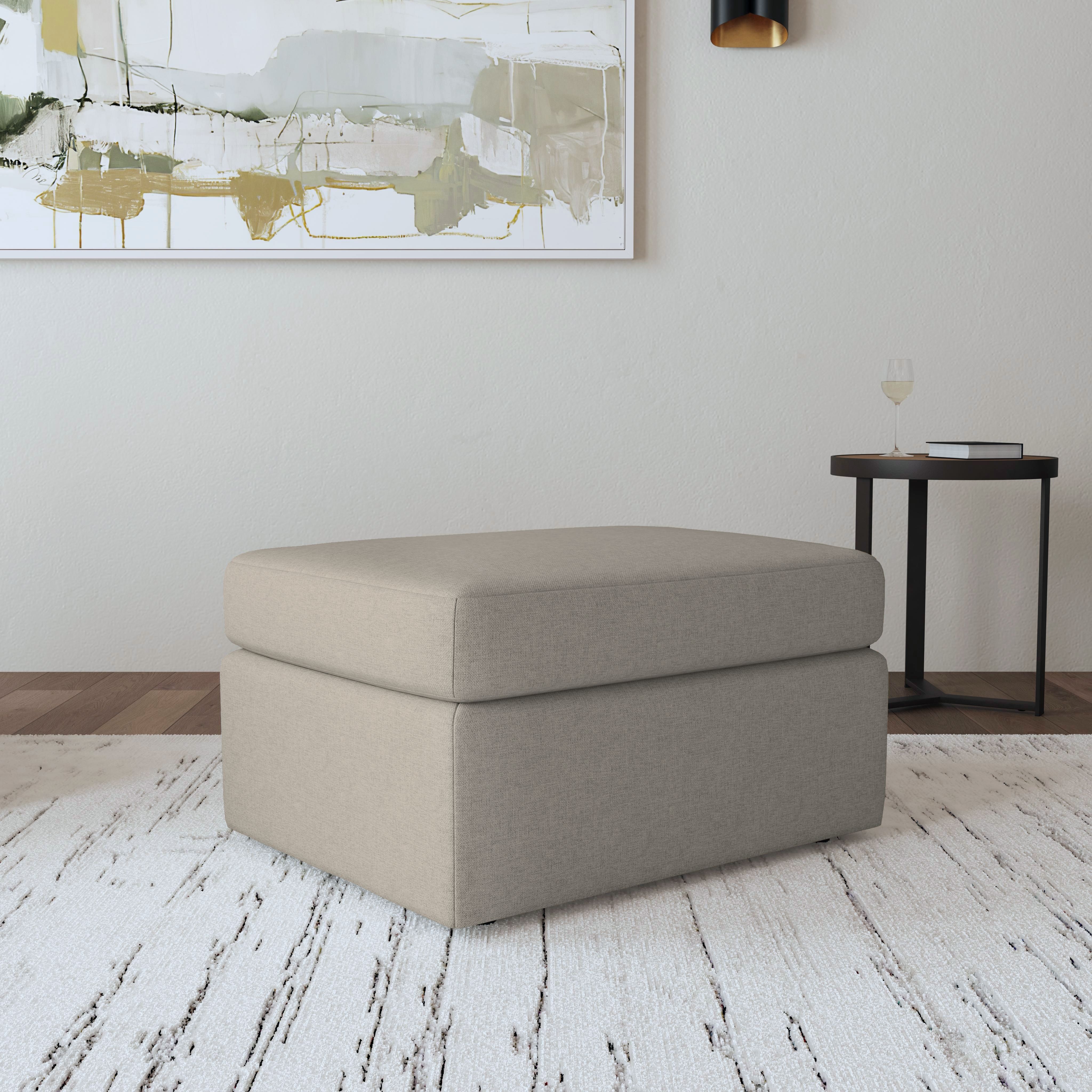Sky - Fabric Ottoman, light gray