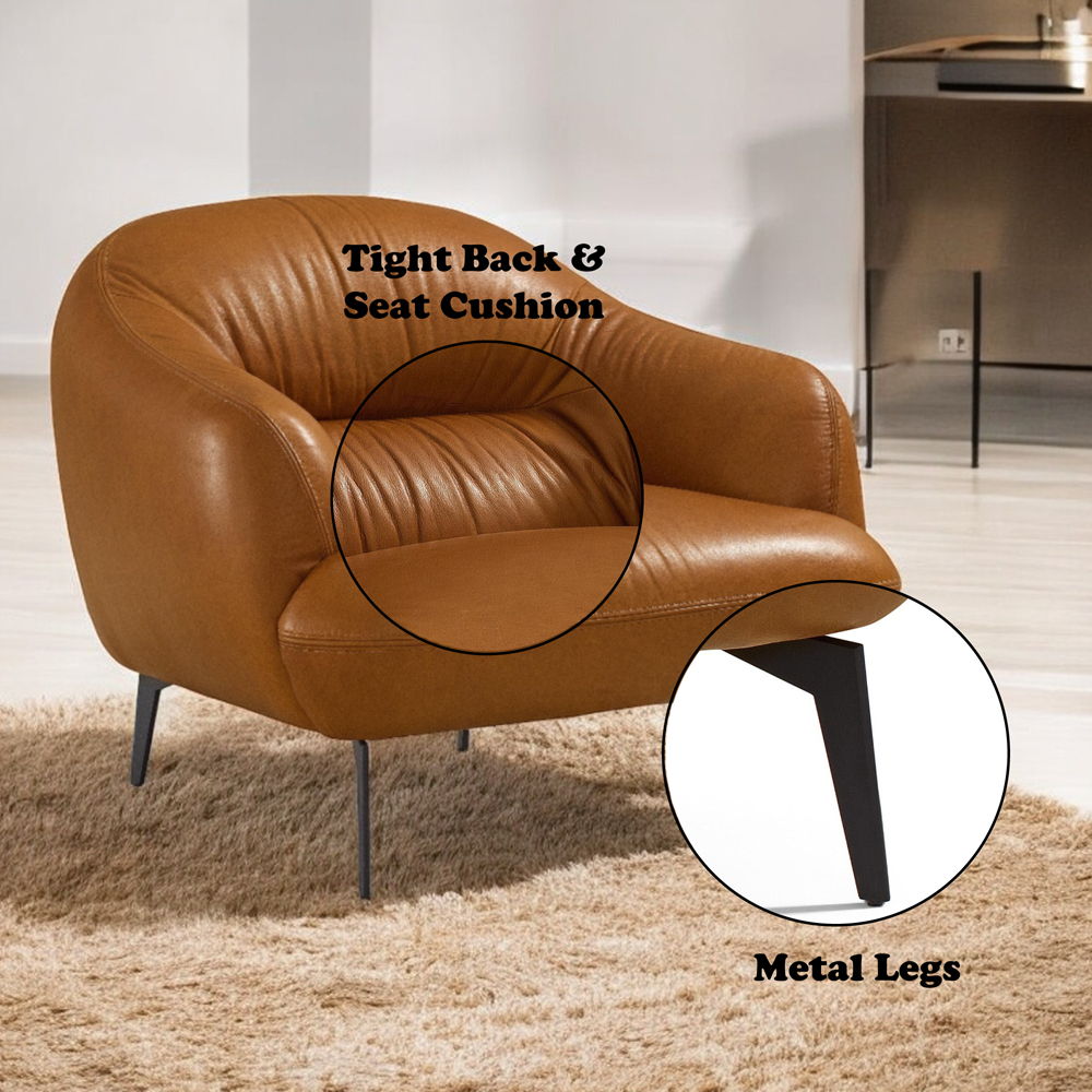 Leonia - Chair - Cognac Leather, dark brown, view 4